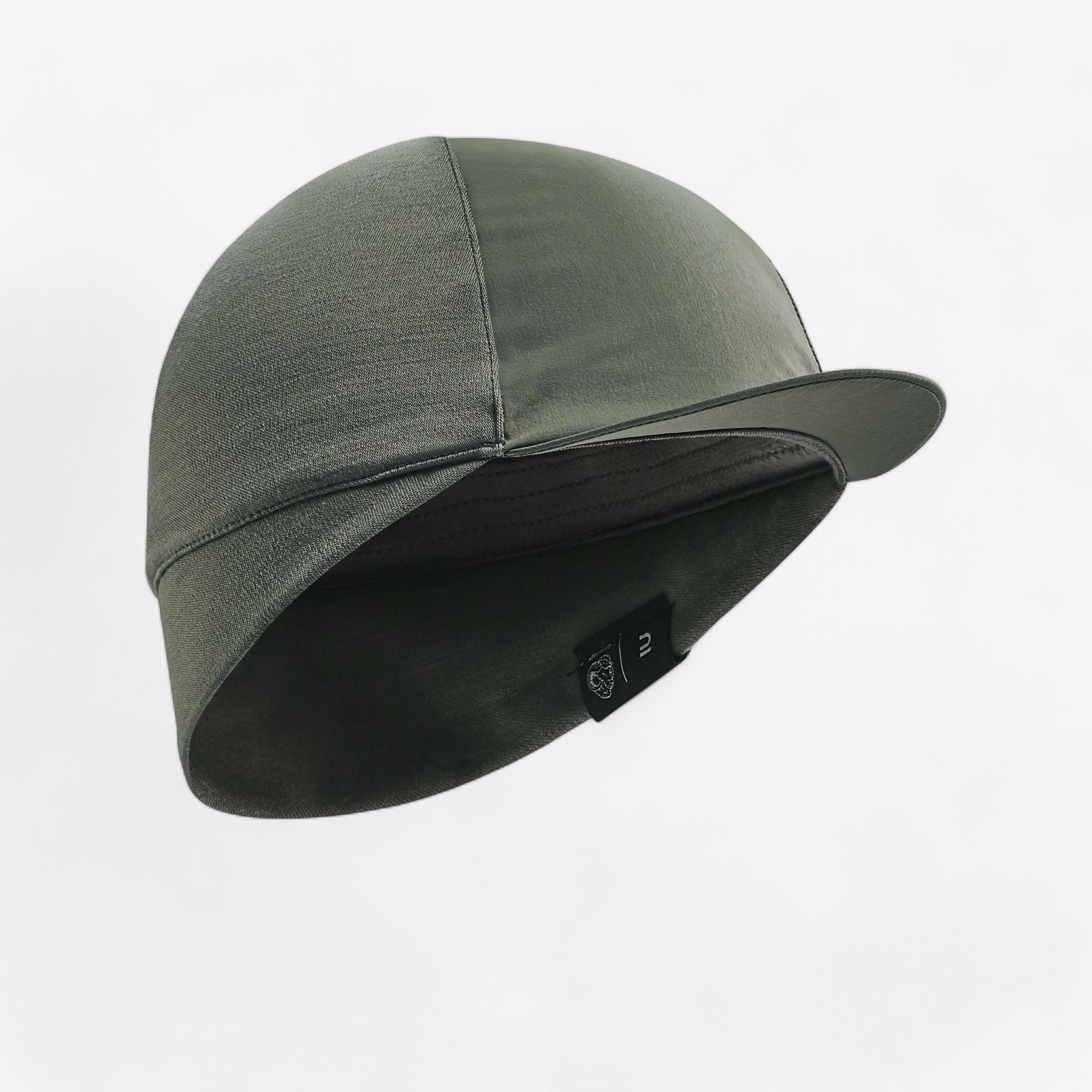 Van Rysel Fahrradmütze Rennrad Merinowolle schwarz