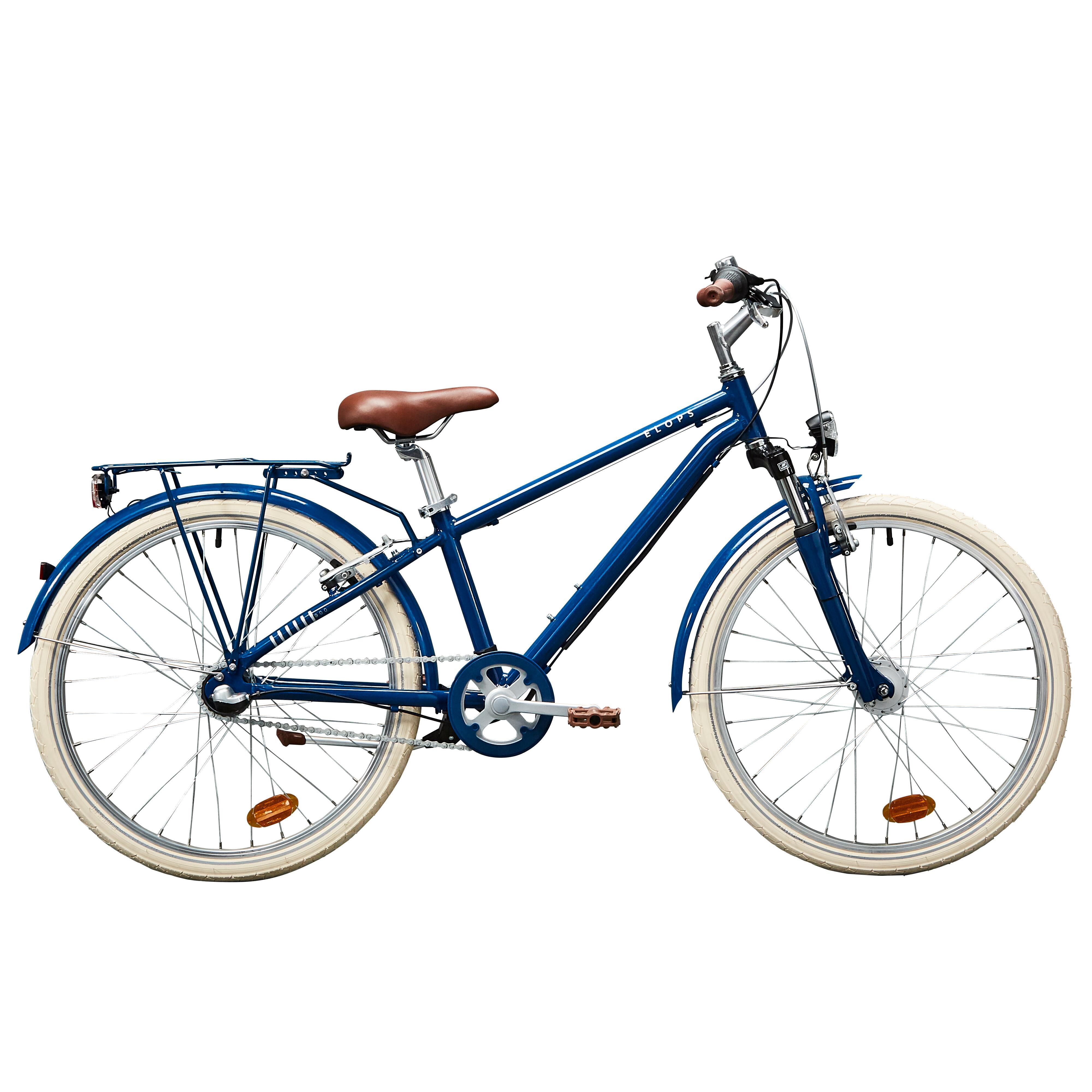 Btwin Kinderfahrrad City Bike 24 Zoll Hoprider 900 blau