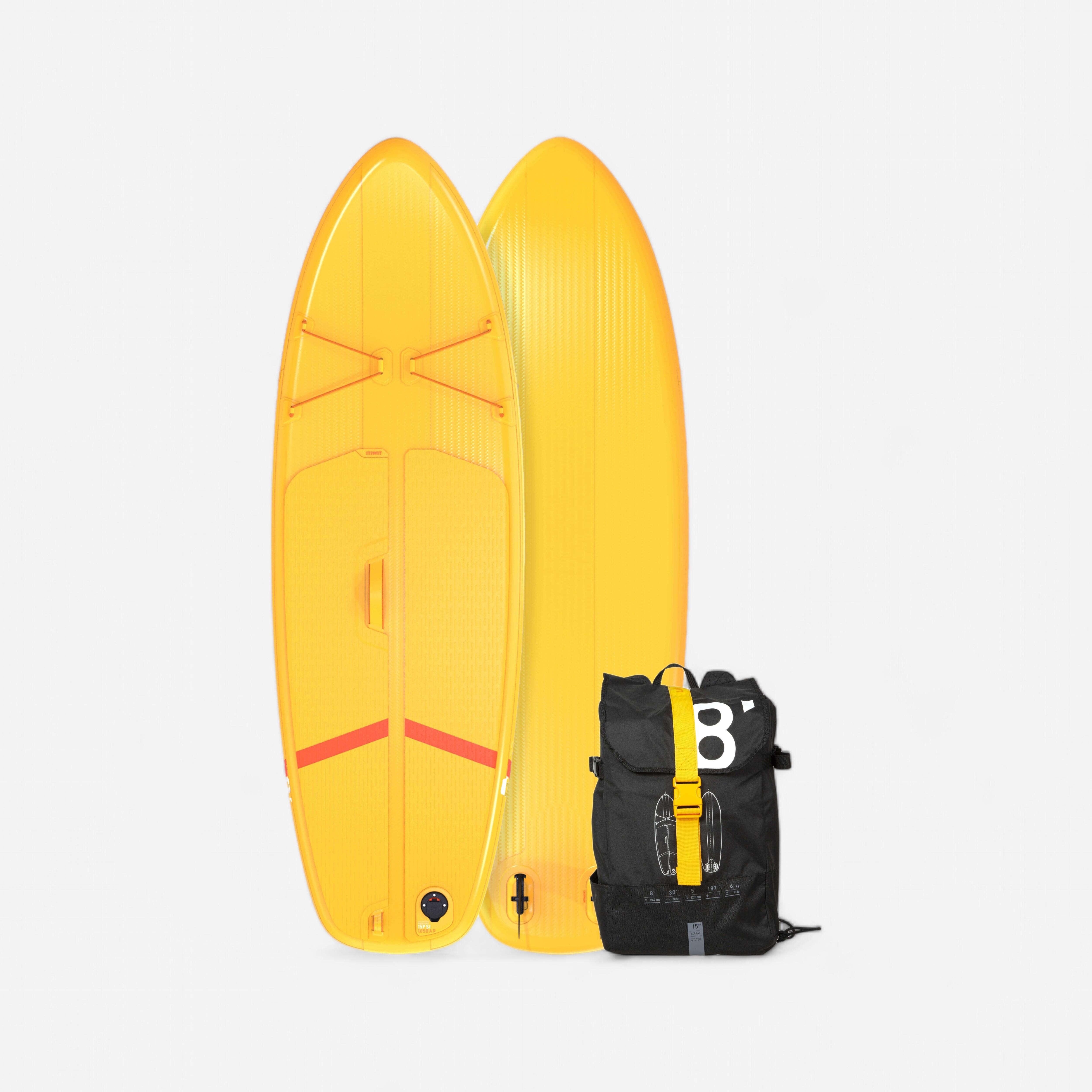 Itiwit SUP-Board Stand Up Paddle aufblasbar Einsteiger kompakt 8' gelb/weiss