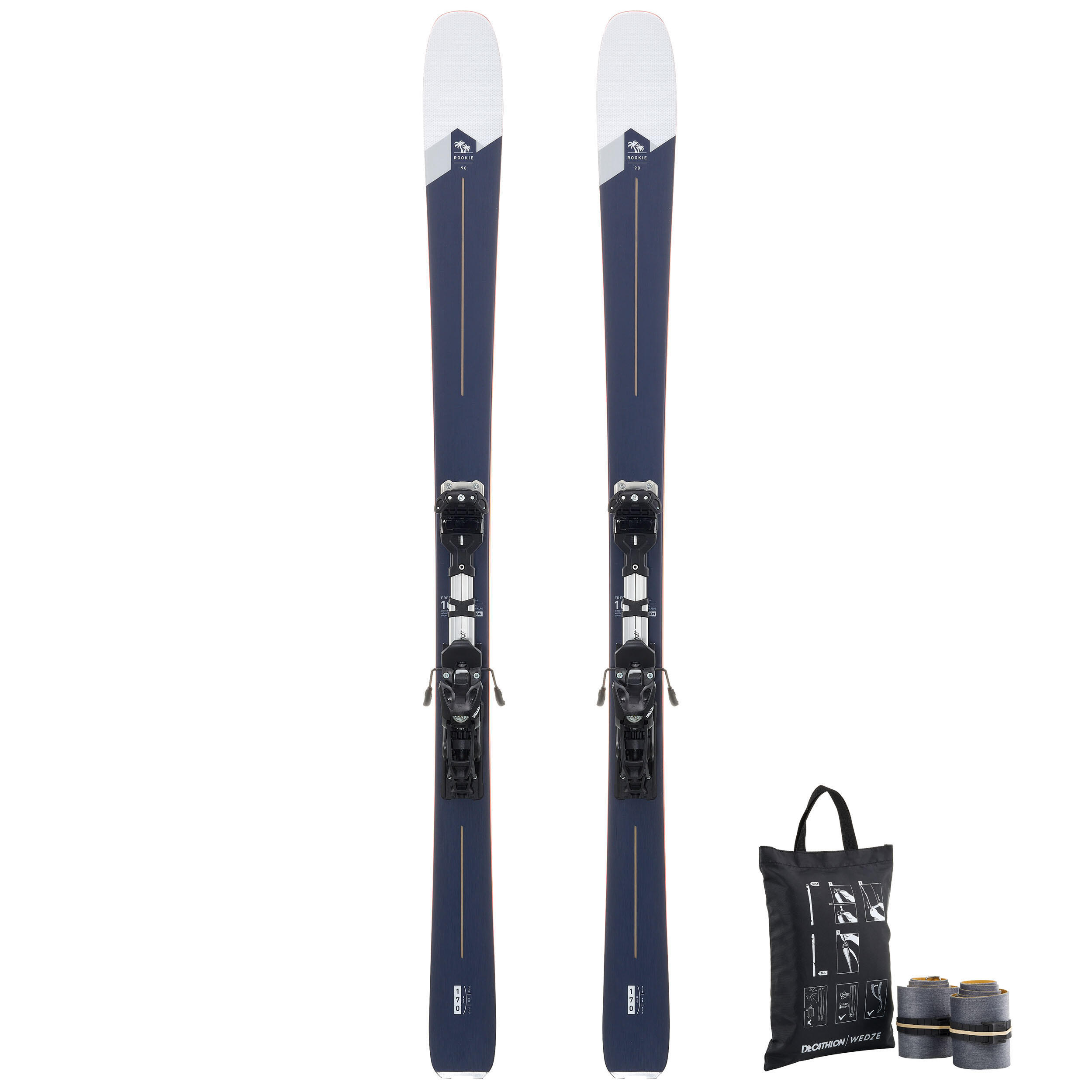 Wedze Tourenskiset Freeride Touring Ski - FR 100 Rookie 90 Wedze mit Bindung und Fellen