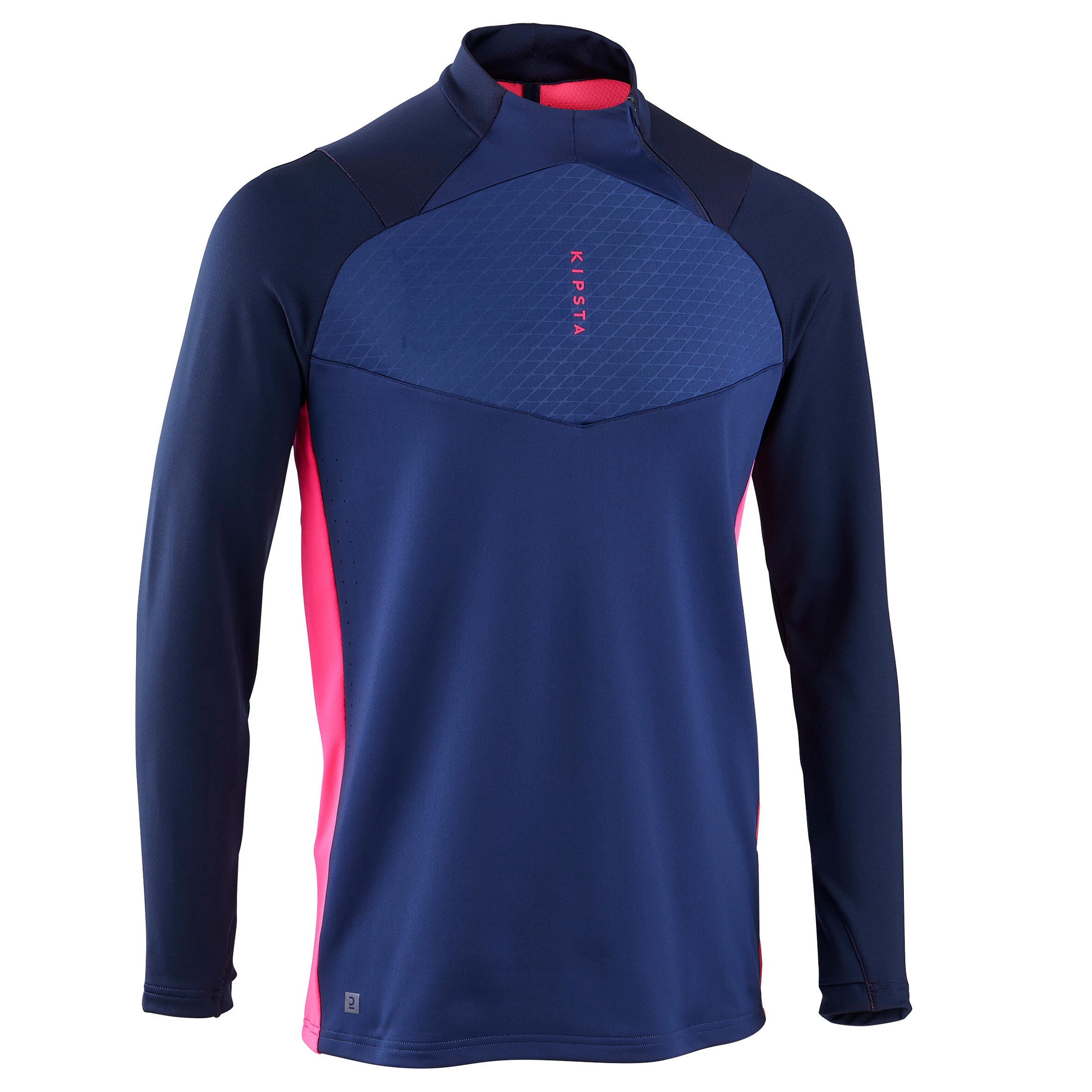 Kipsta Sweatshirt Fussball Traxium 1/2 Zip Damen/Herren dunkelblau