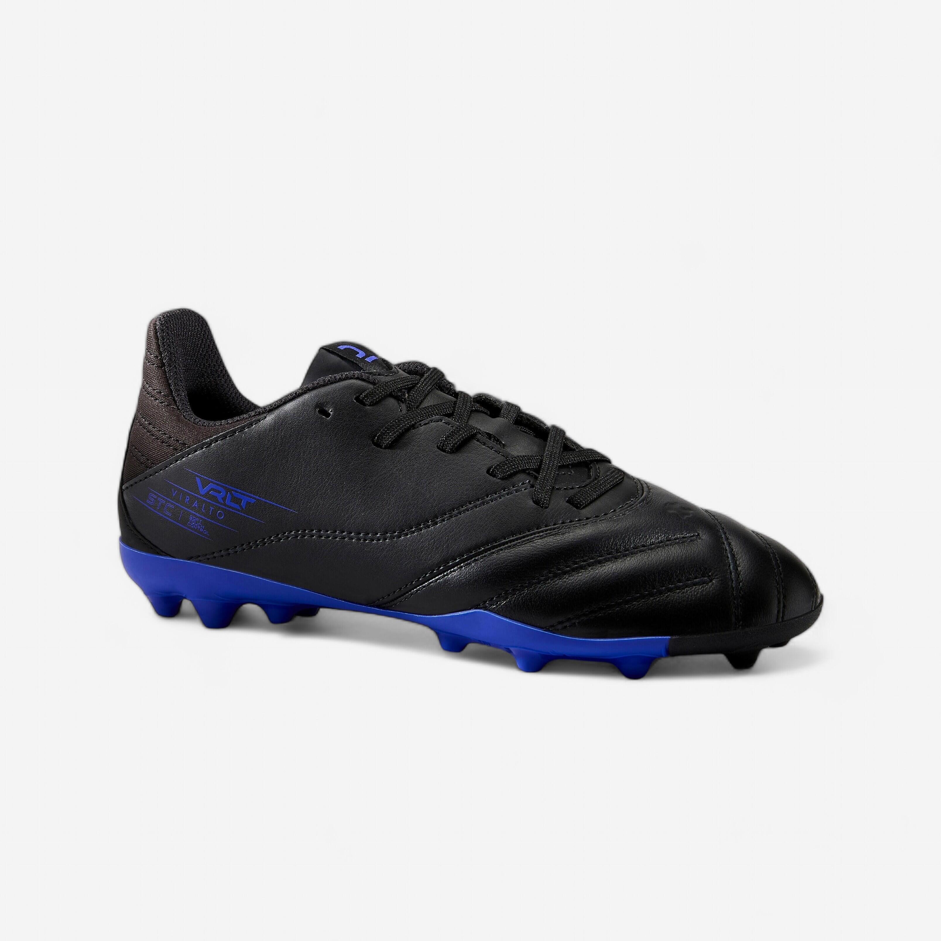 Kipsta Fussballschuhe Viralto Leder VIRALTO II MG für Kinder schwarz/blau