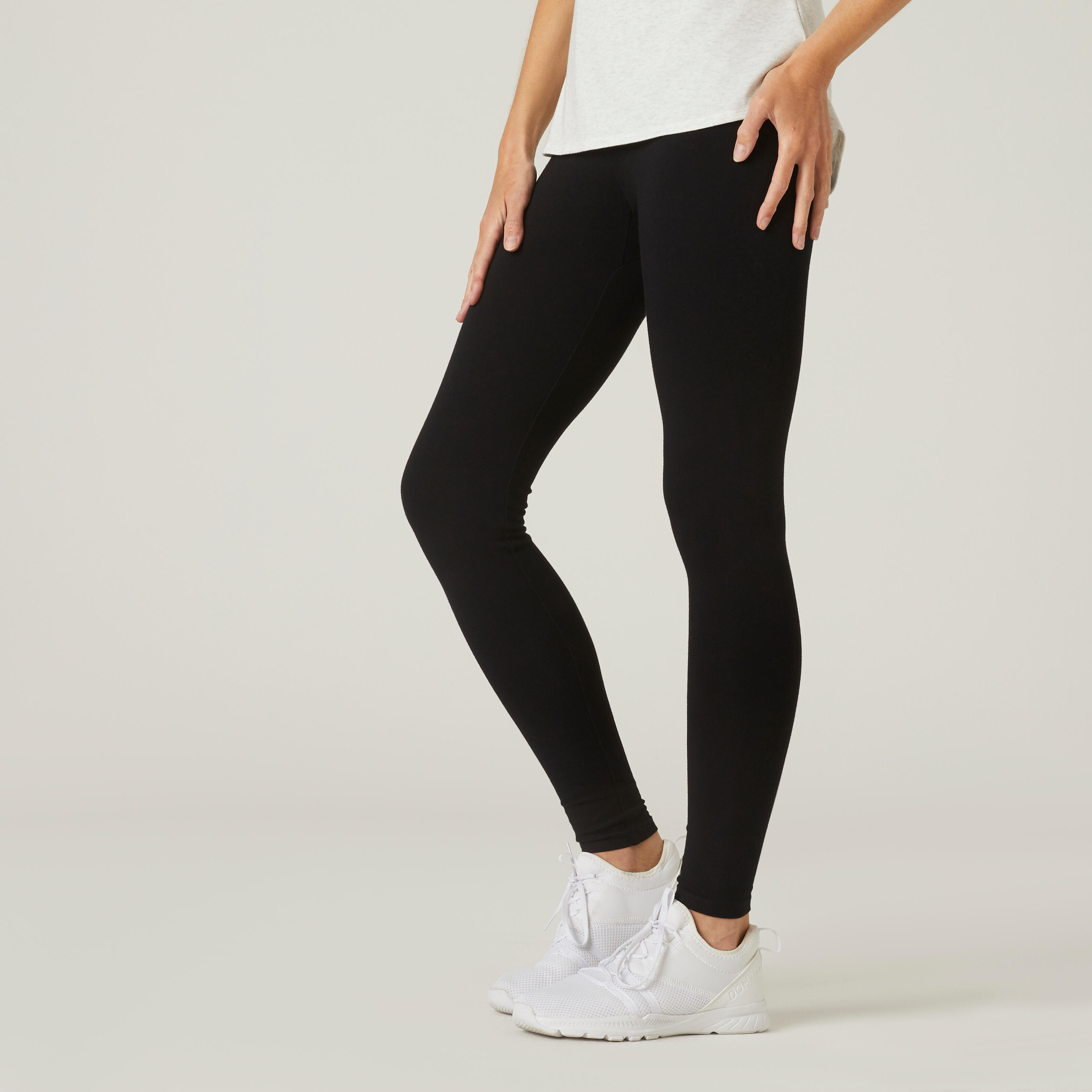 Domyos Leggings Fitness Baumwolle Damen marineblau