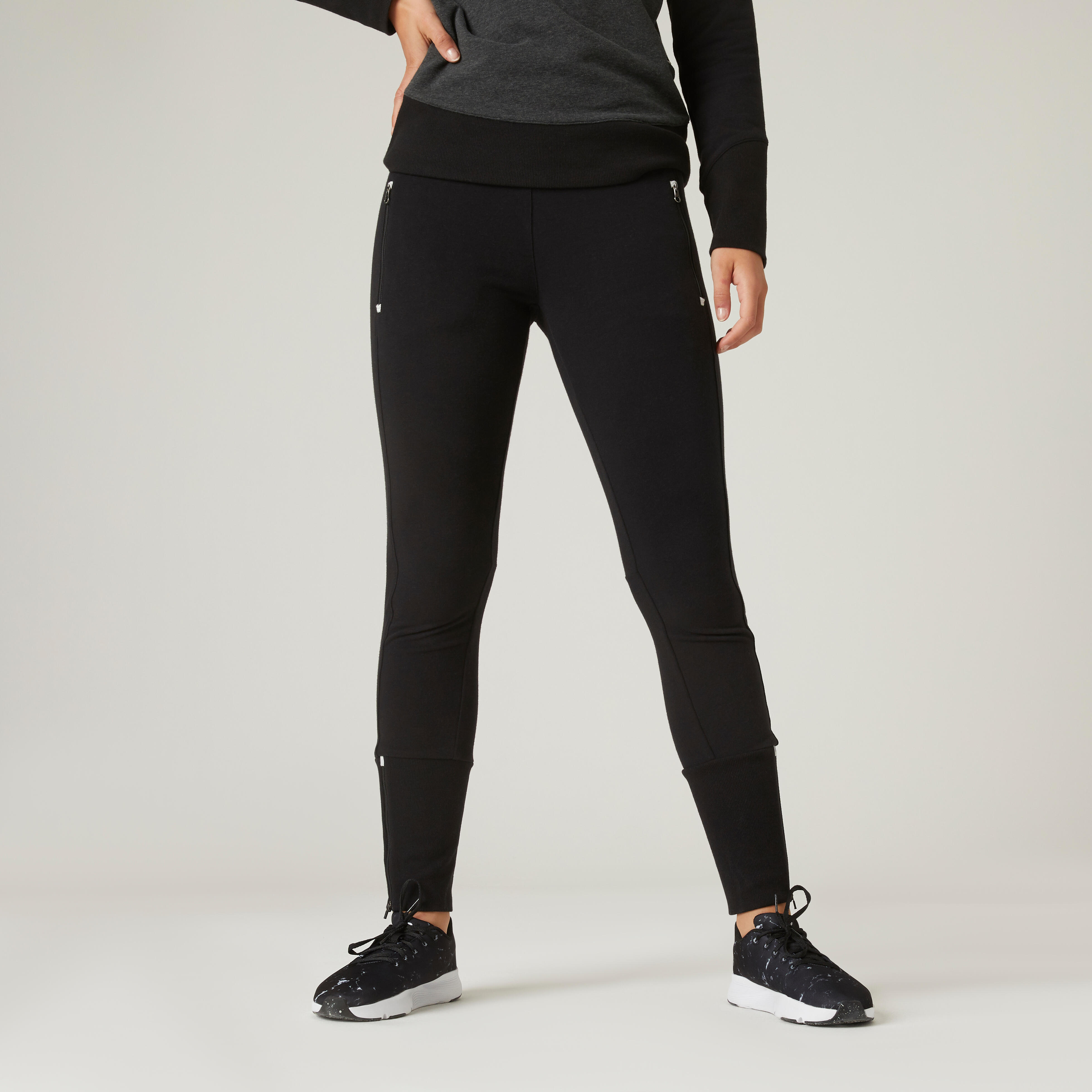 Domyos Jogginhose 520 Fitness Slim Damen schwarz