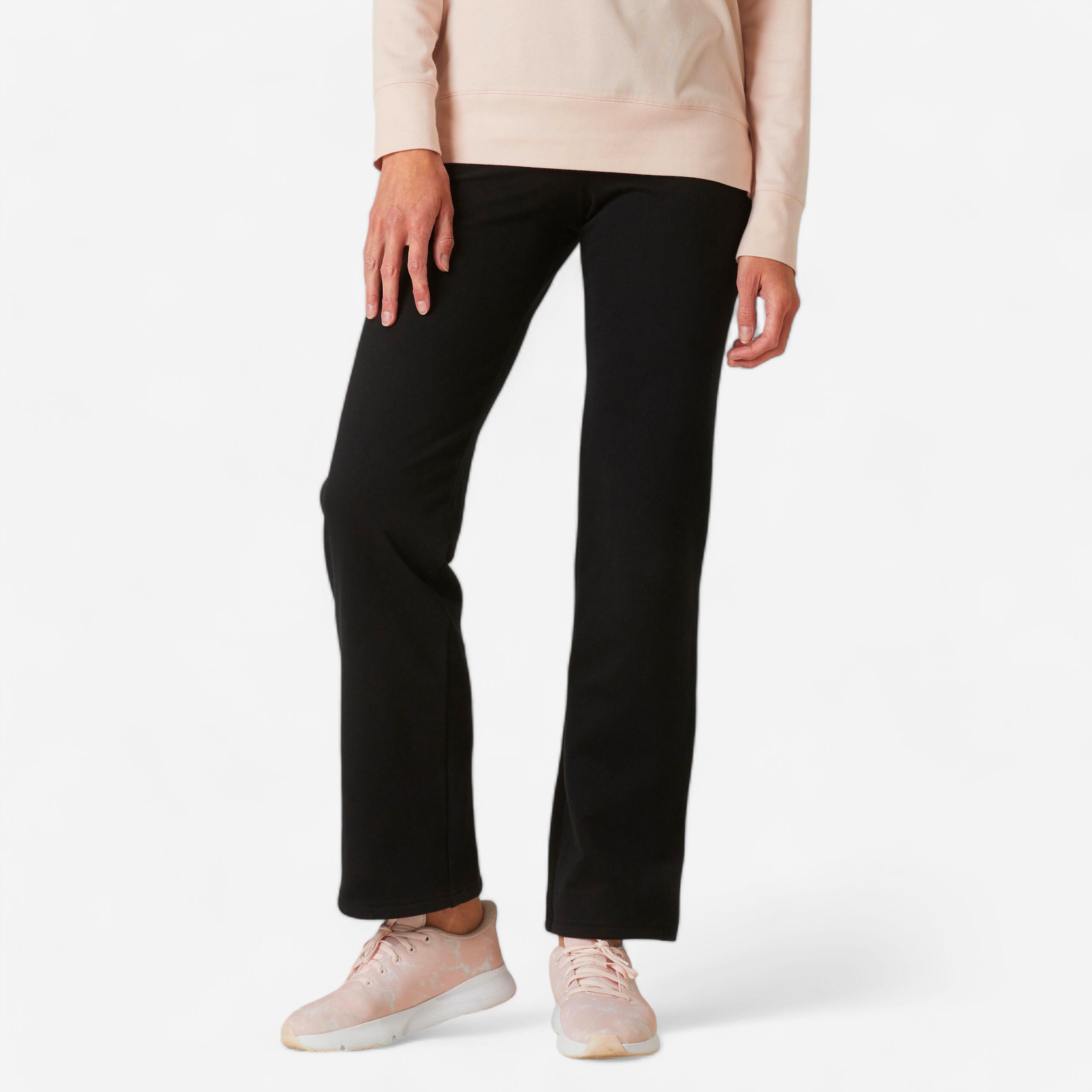 Domyos Jogginghose Fitness gerader Schnitt 120 Damen - schwarz