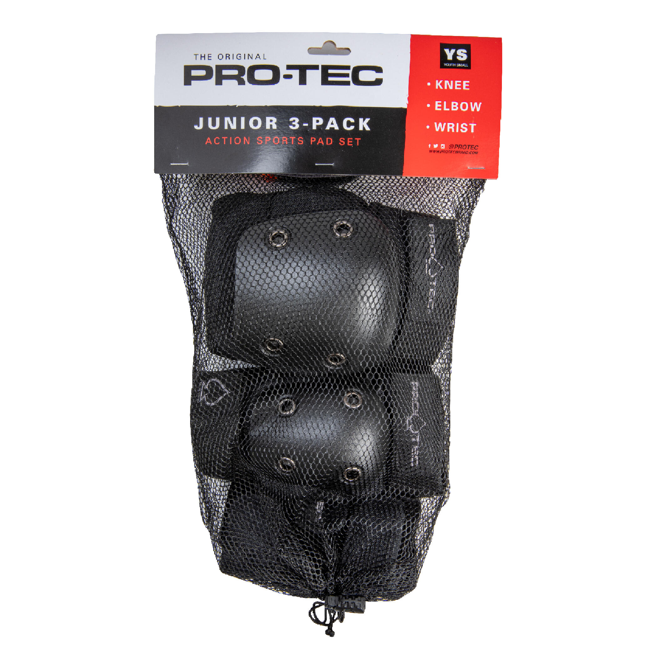 Pro-tec Protektoren Skateboard Kinder 3er-Pack schwarz