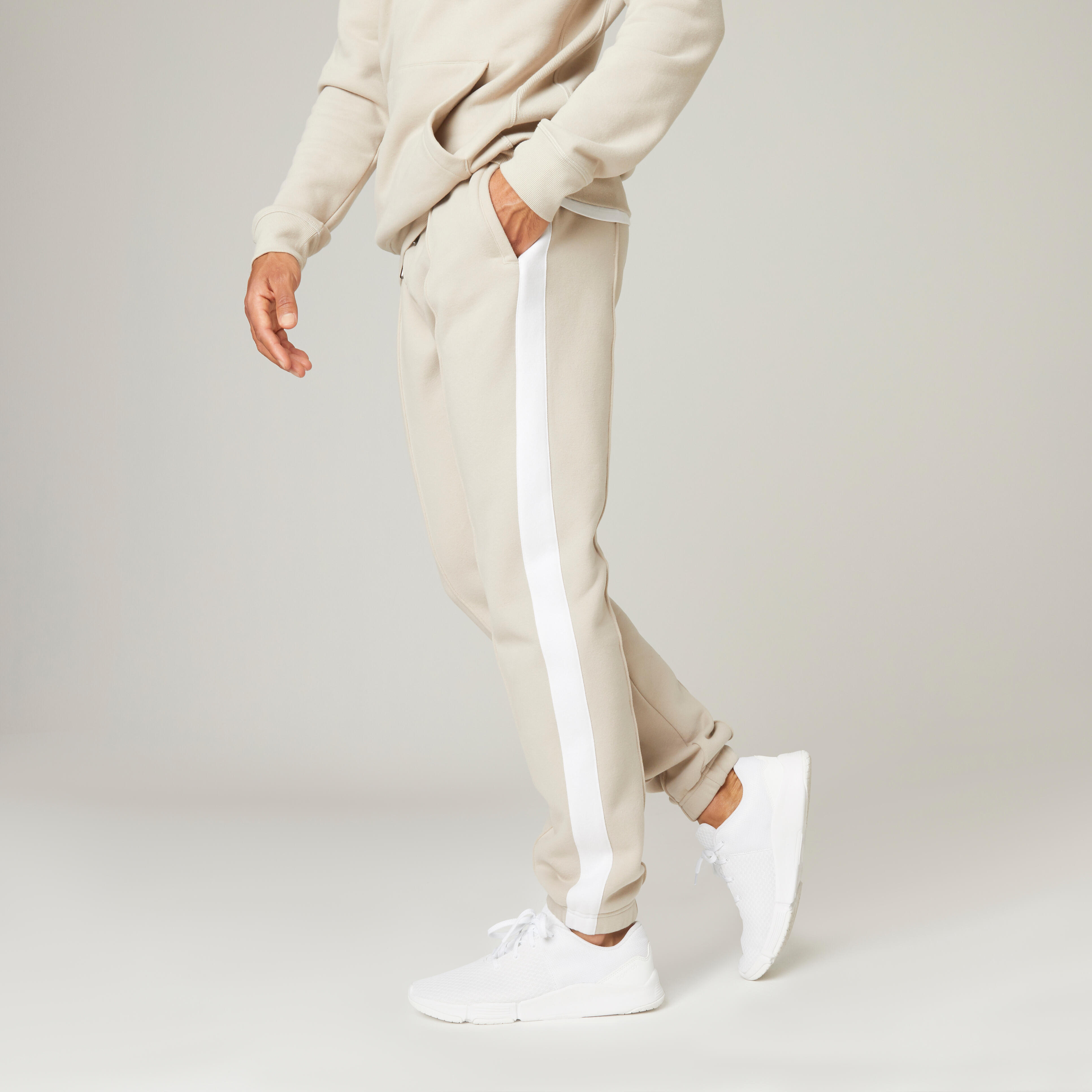 Domyos Jogginghose Fitness Slim 560 Herren beige