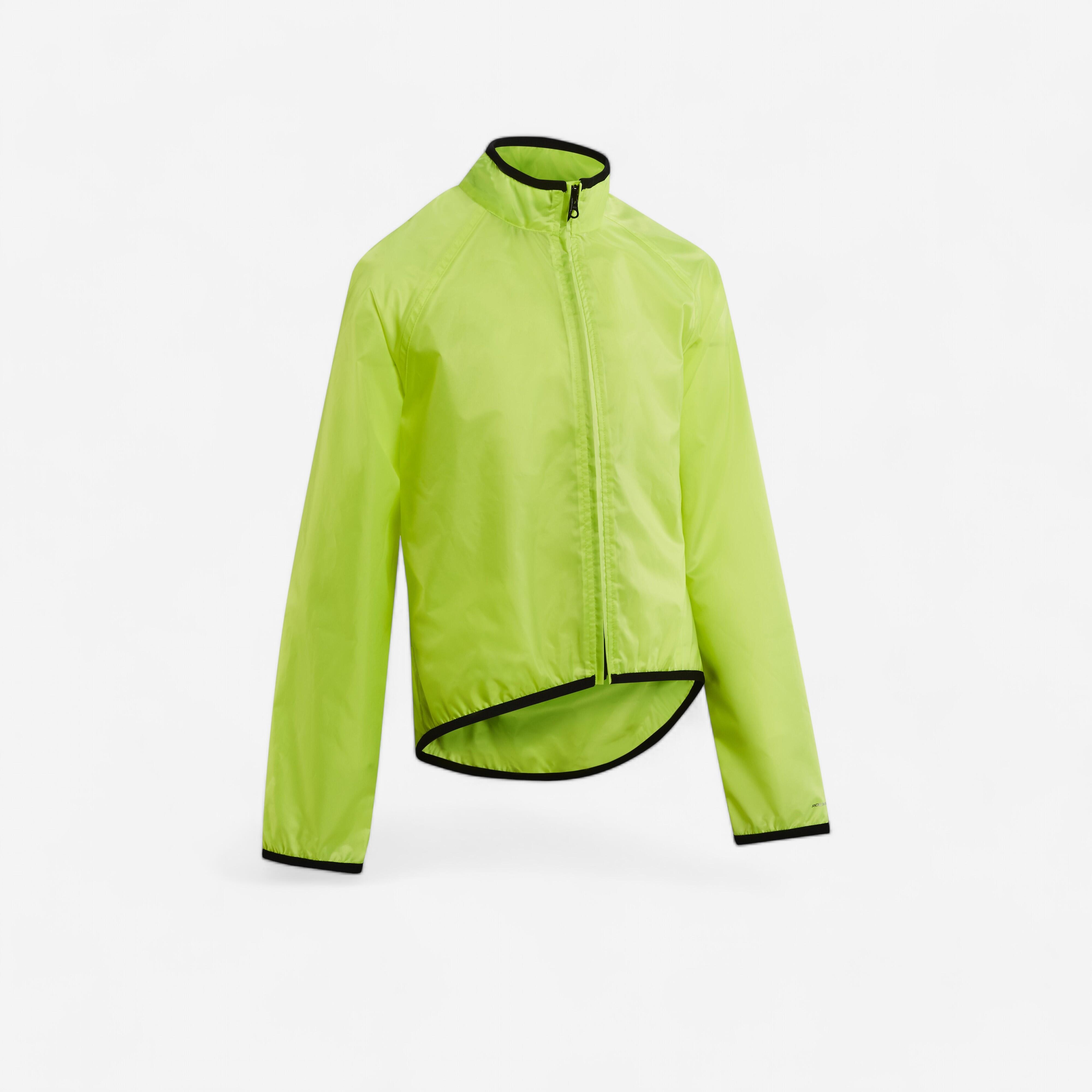 Btwin Fahrrad Regenjacke 100 Kinder neongelb