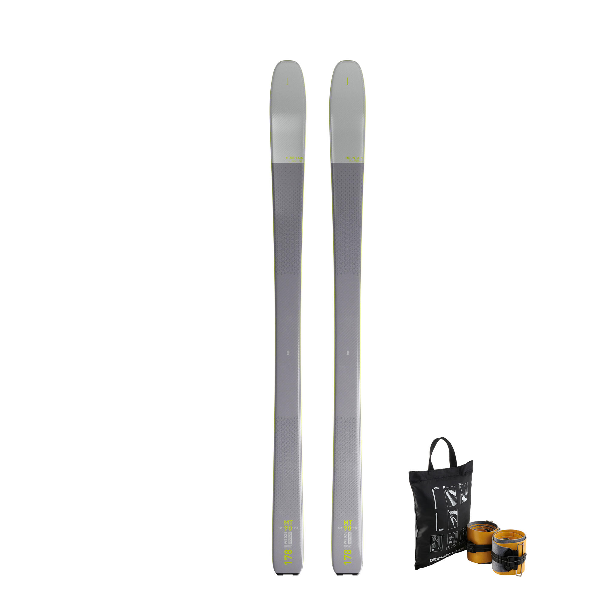 Wedze Tourenski Mountain Touring MT90 ohne Bindung + Skifelle grau