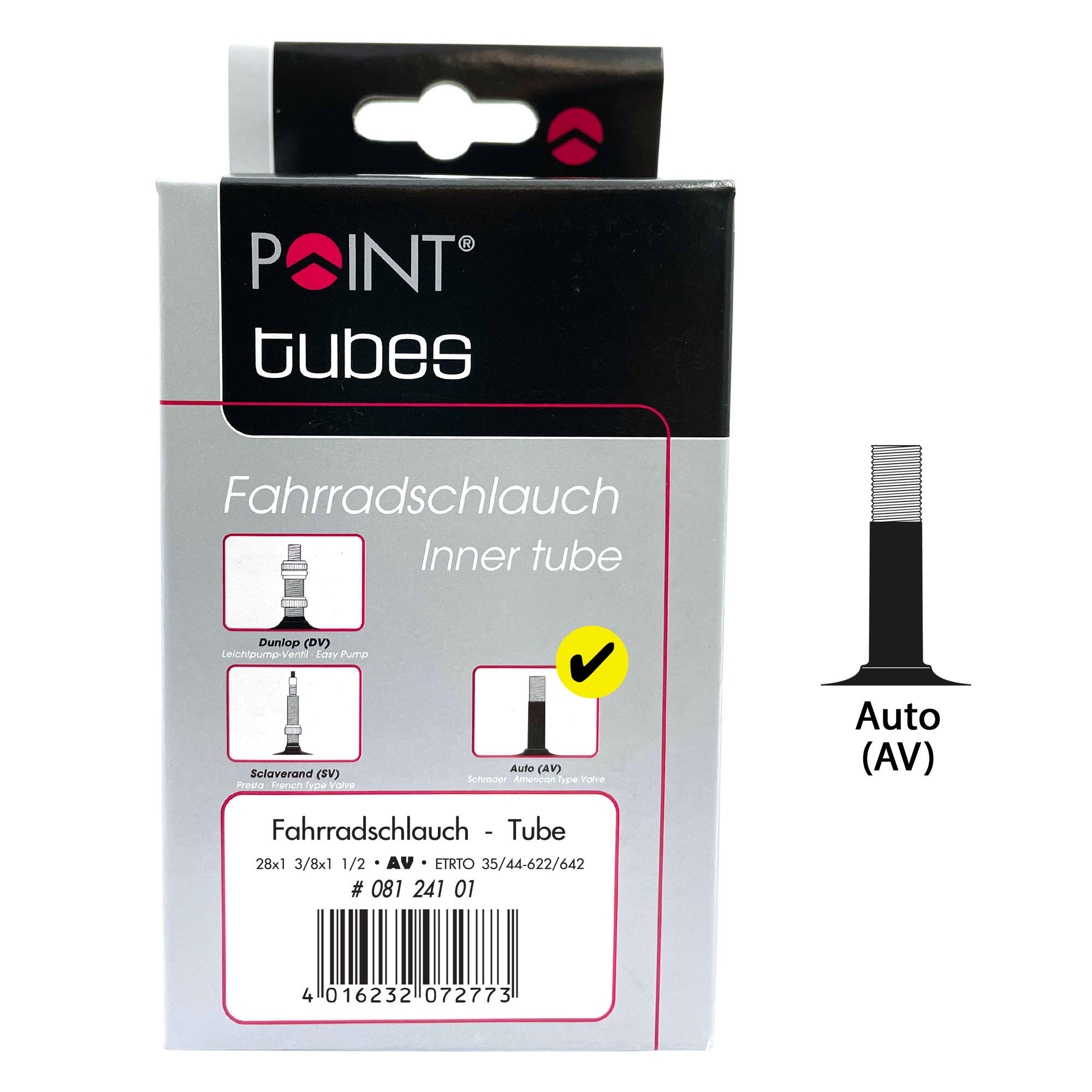 Point Fahrradschlauch 700 x 32/44 Schrader 40 mm