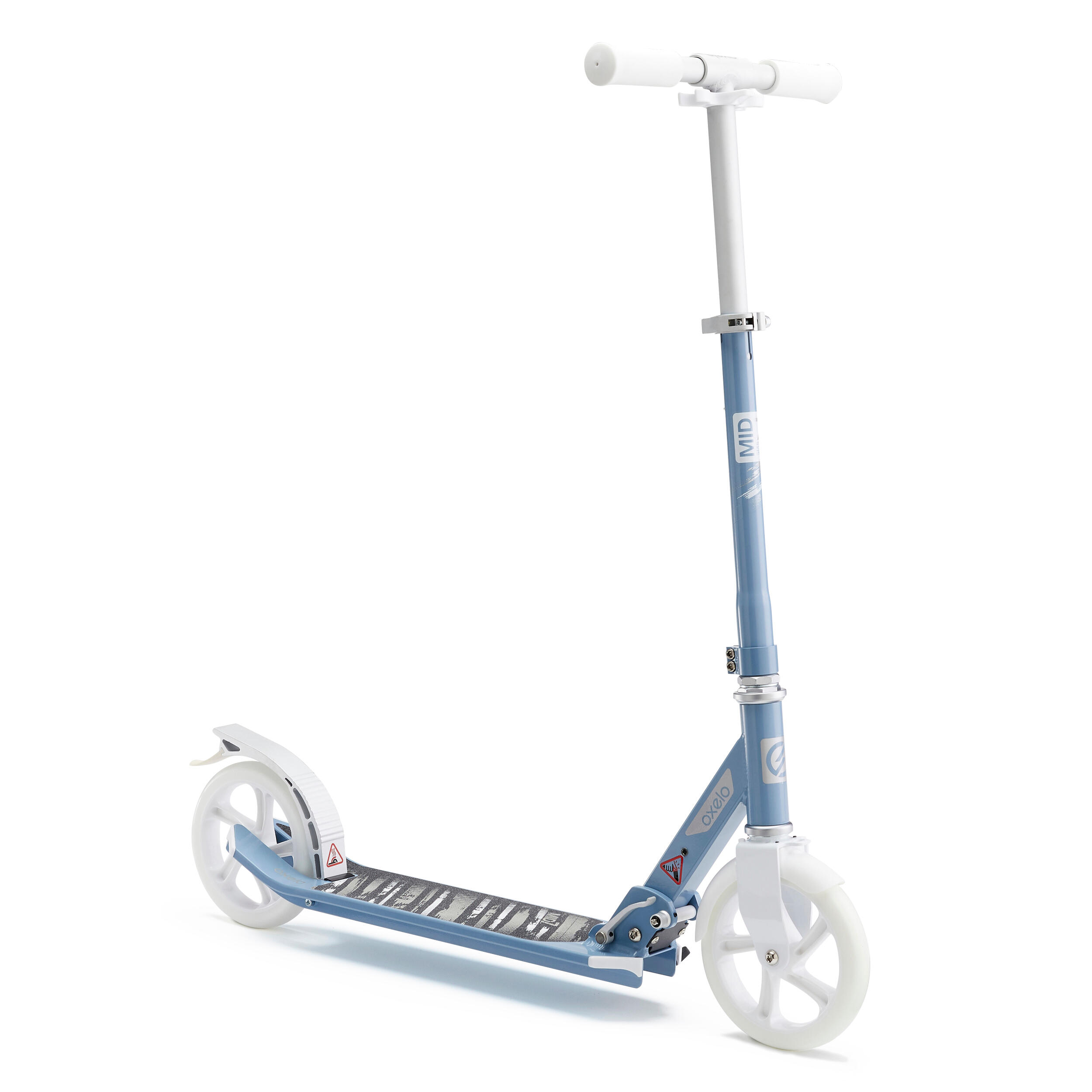 Oxelo City Roller Scooter Mid 7 mit Ständer grau/blau/weiss