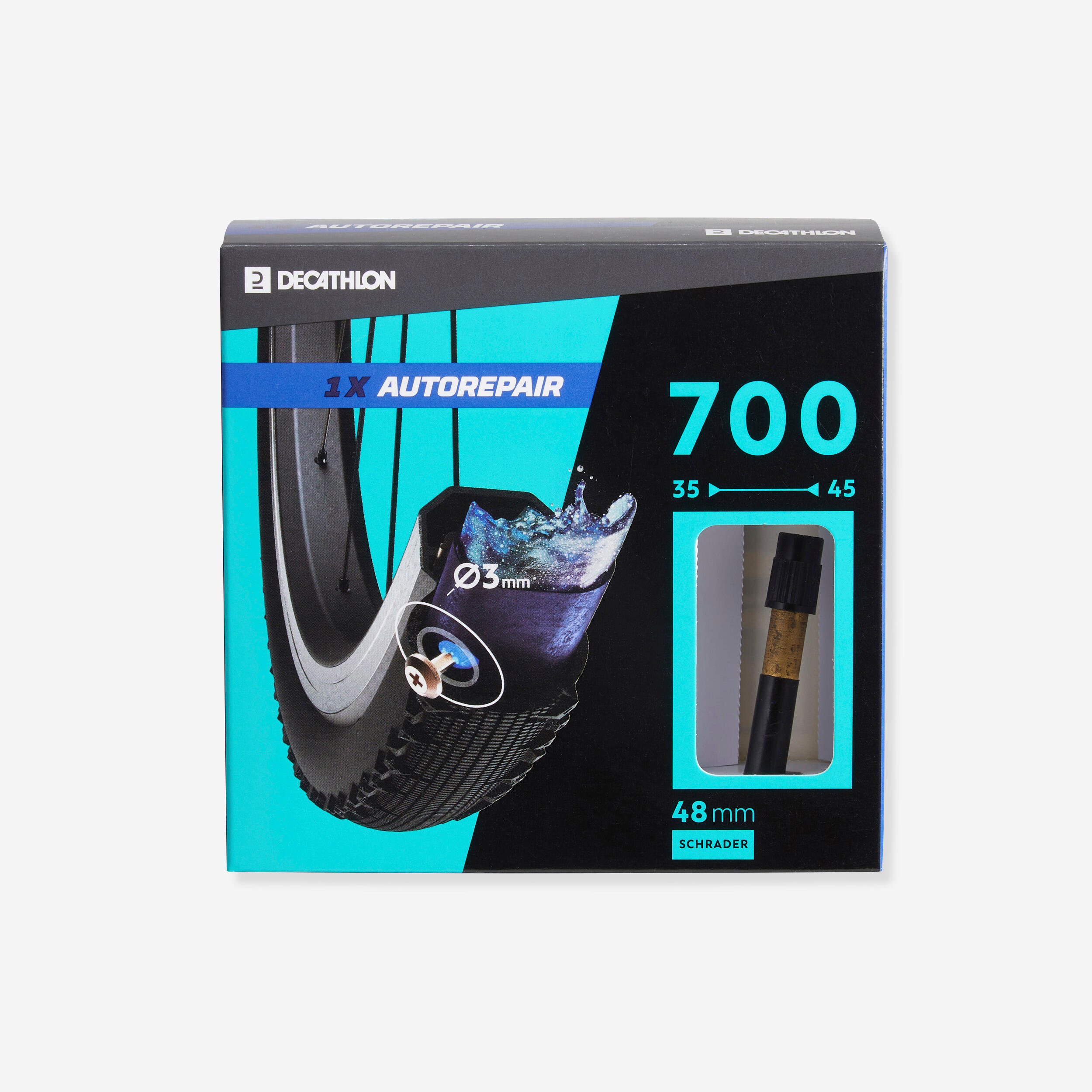 Decathlon Fahrradschlauch 700 × 35/45 selbstreparierend Schrader
