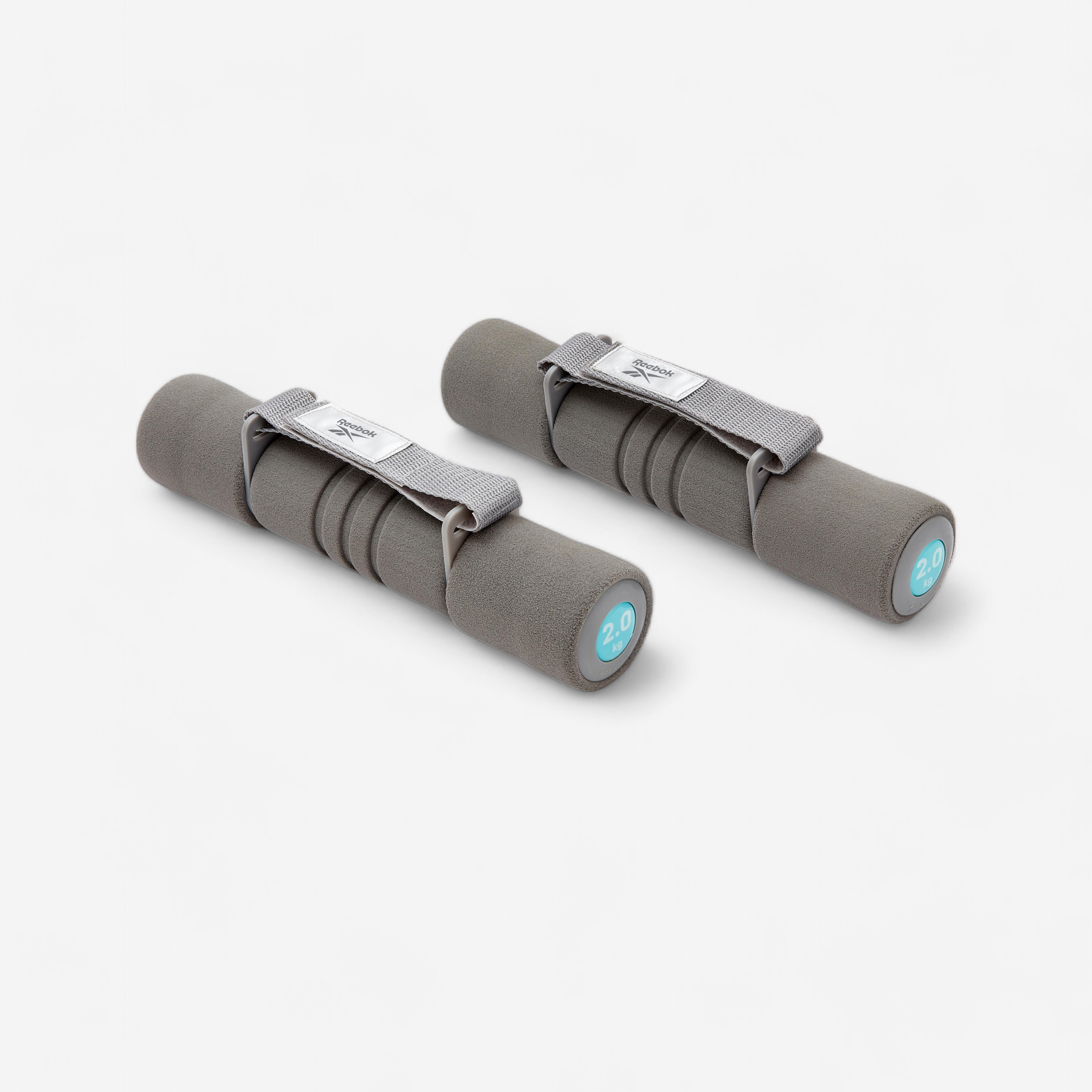 Reebok Schaumstoff-Hanteln Softgrip verstellbare Klettbänder 2 kg