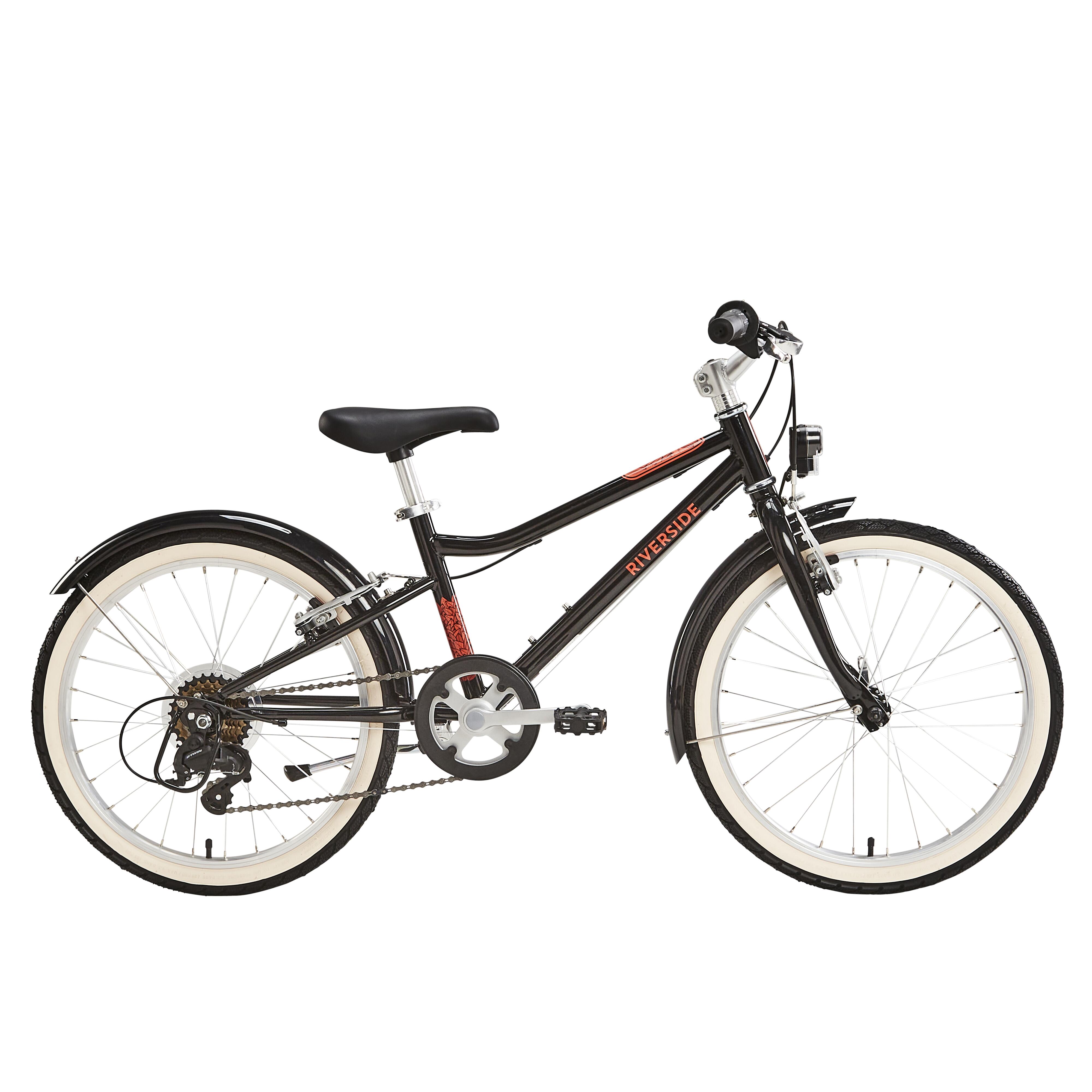 Btwin Kinderfahrrad Trekkingrad Riverside 500 20 Zoll schwarz/lachs