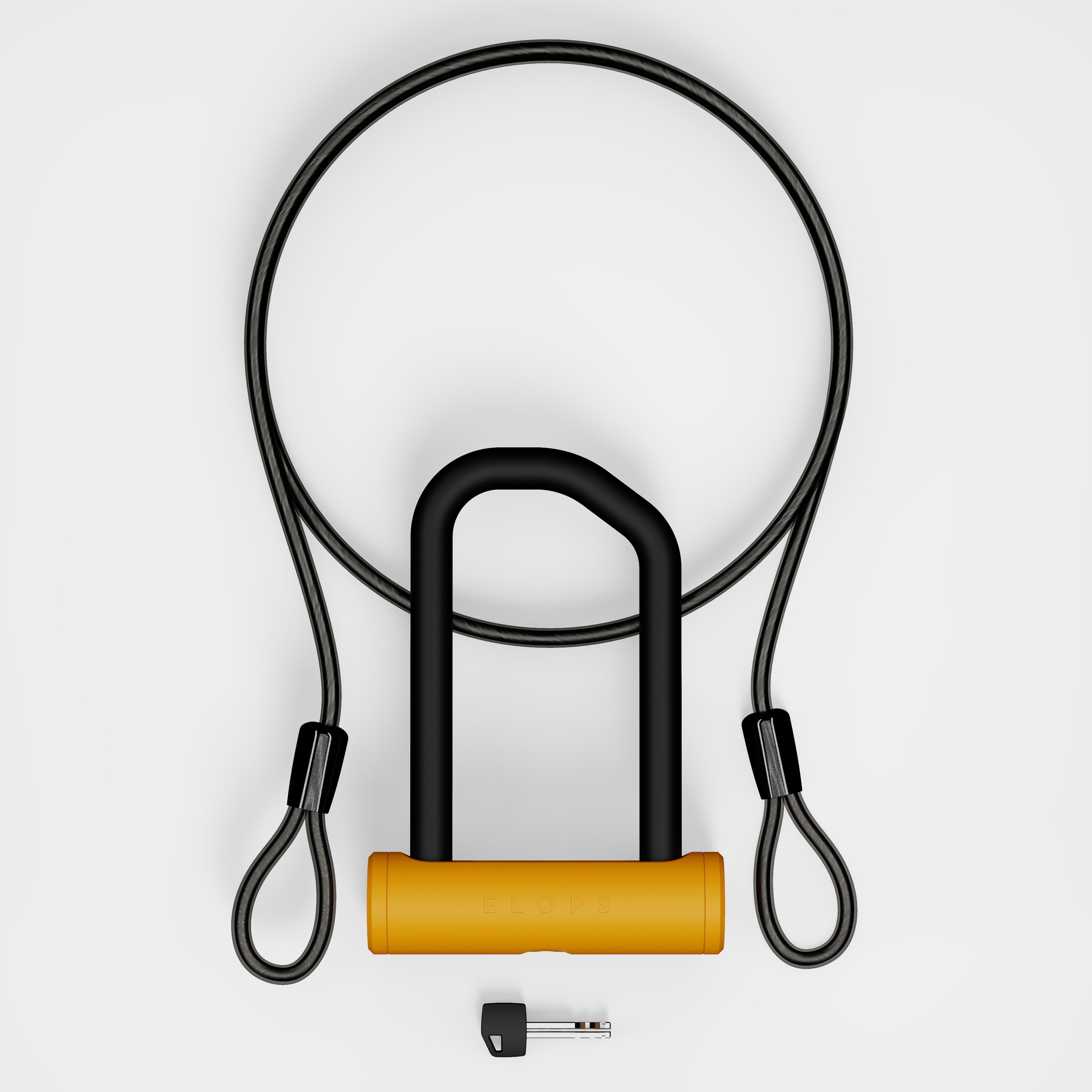 Elops Fahrradschloss Bügelschloss 900 Mini U + Kabel