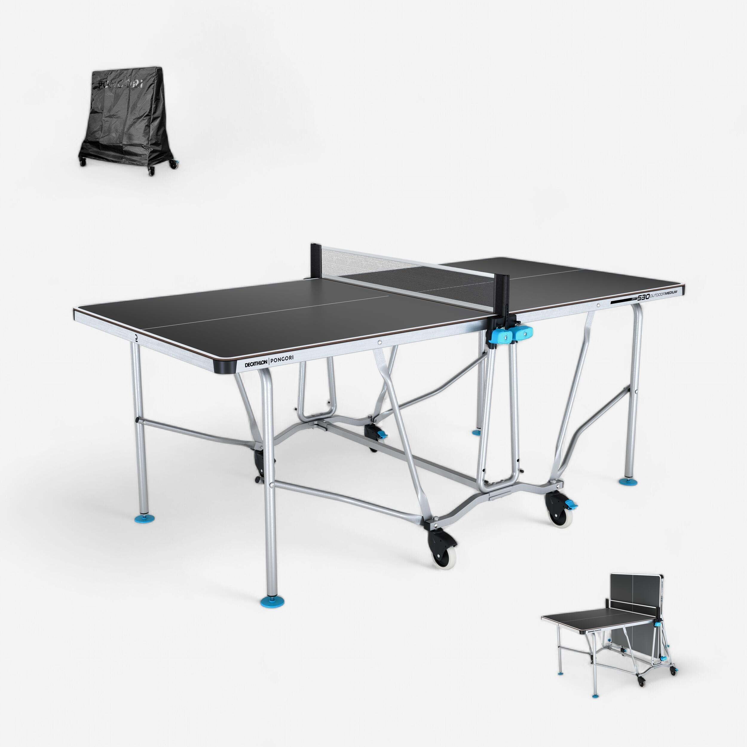 Pongori Tischtennisplatte Medium Outdoor PPT 530 mit Hülle