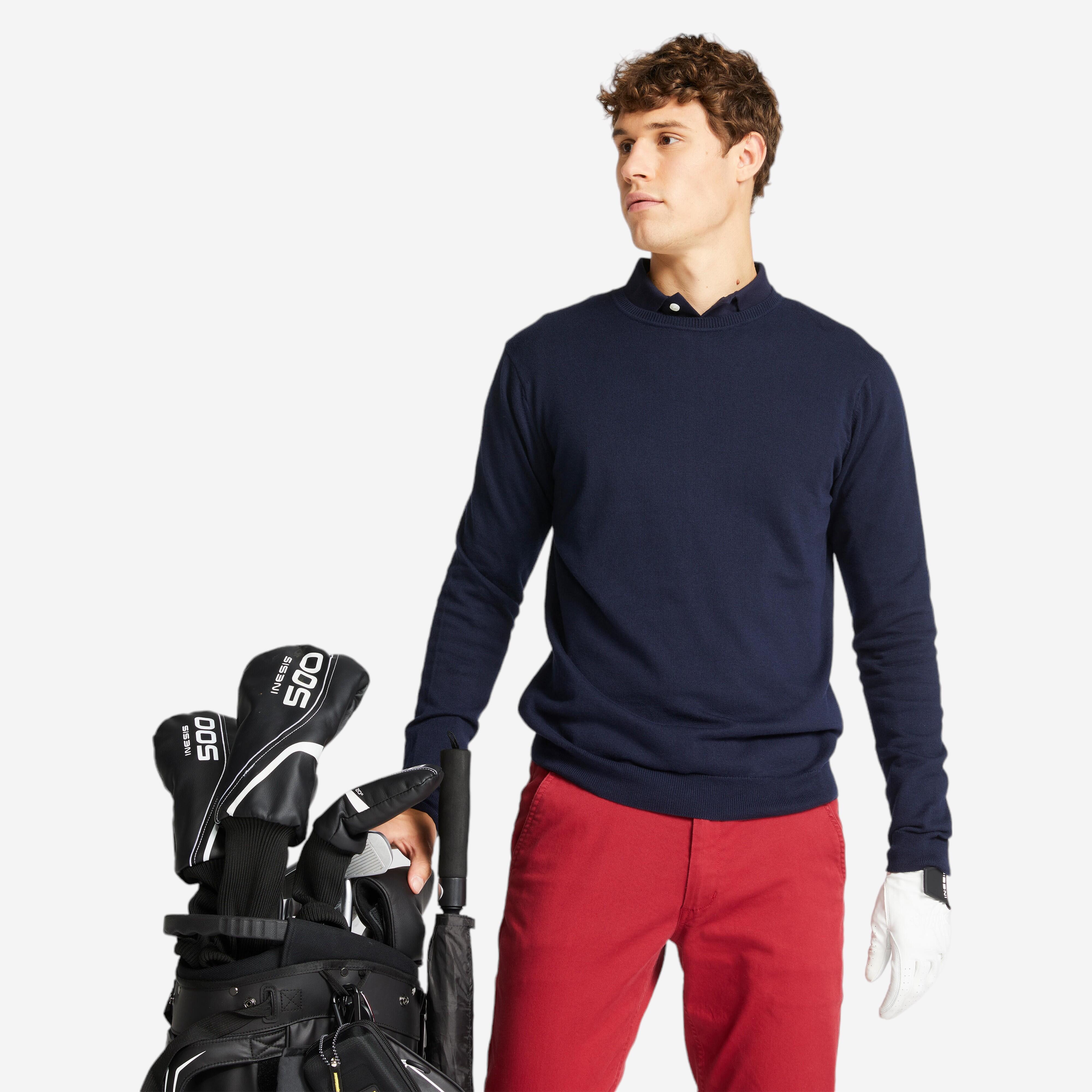 Inesis Golf Pullover Rundhals MW500 Herren marineblau