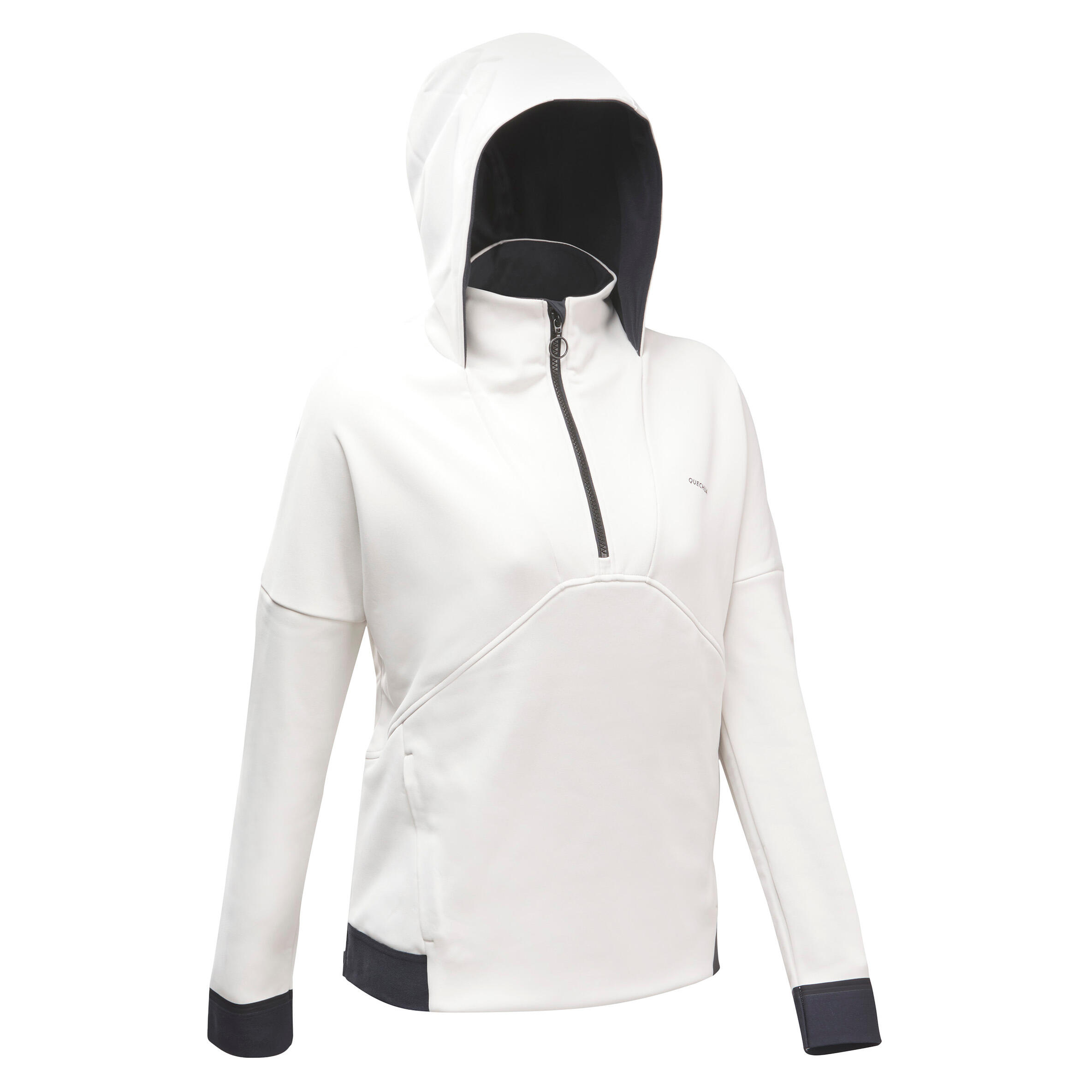 Quechua Fleecepullover Bergwandern MH500 Hoody Damen sepia