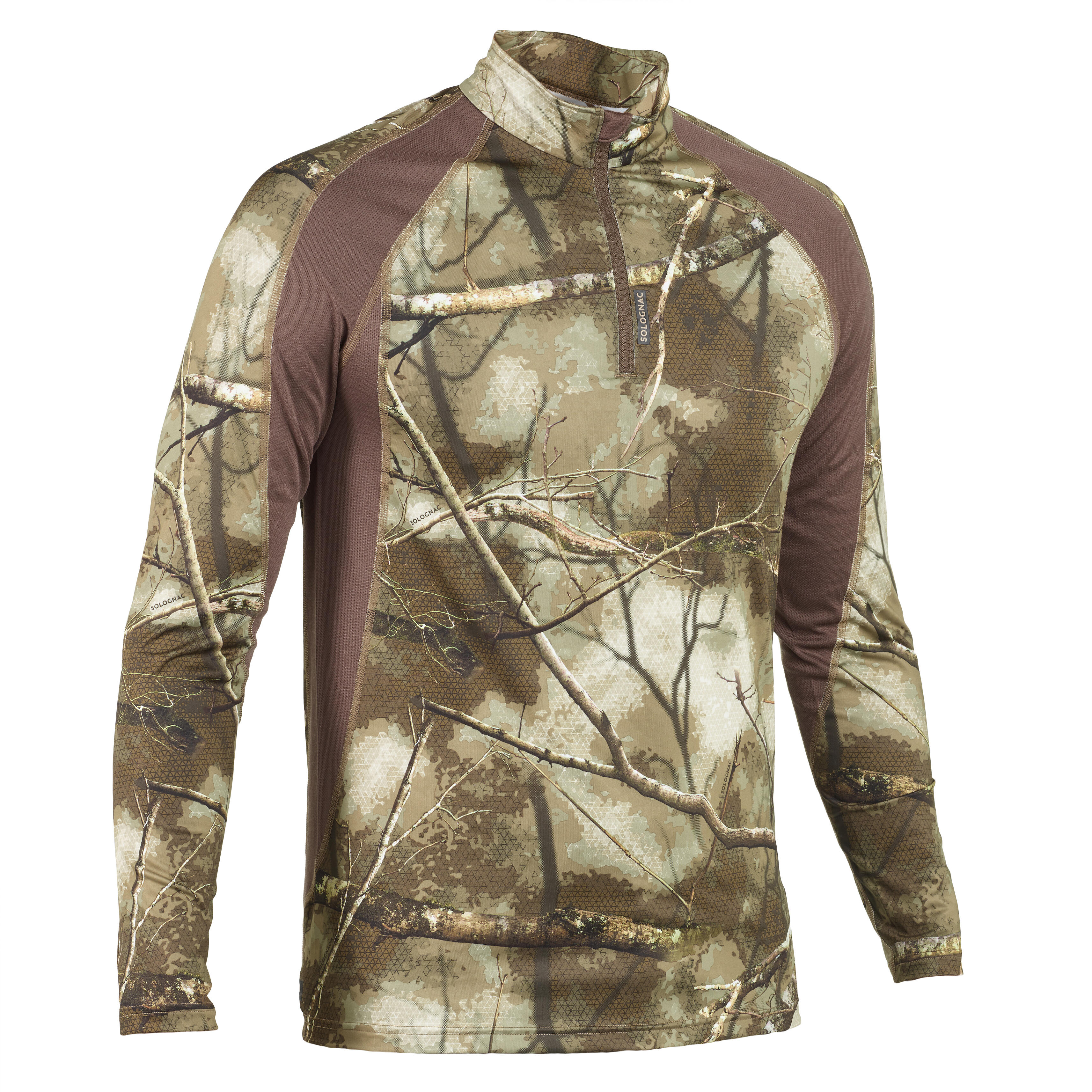 Solognac Langarmshirt 500 leise, atmungsaktiv, camouflage TREEMETIC