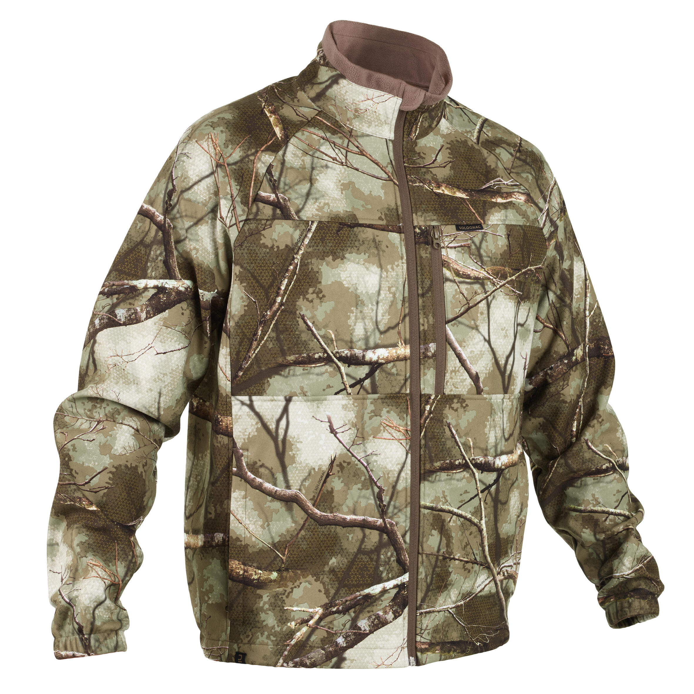 Solognac Jagd-Fleecejacke 300 leise warm, wasserabweisend, camouflage TREEMETIC