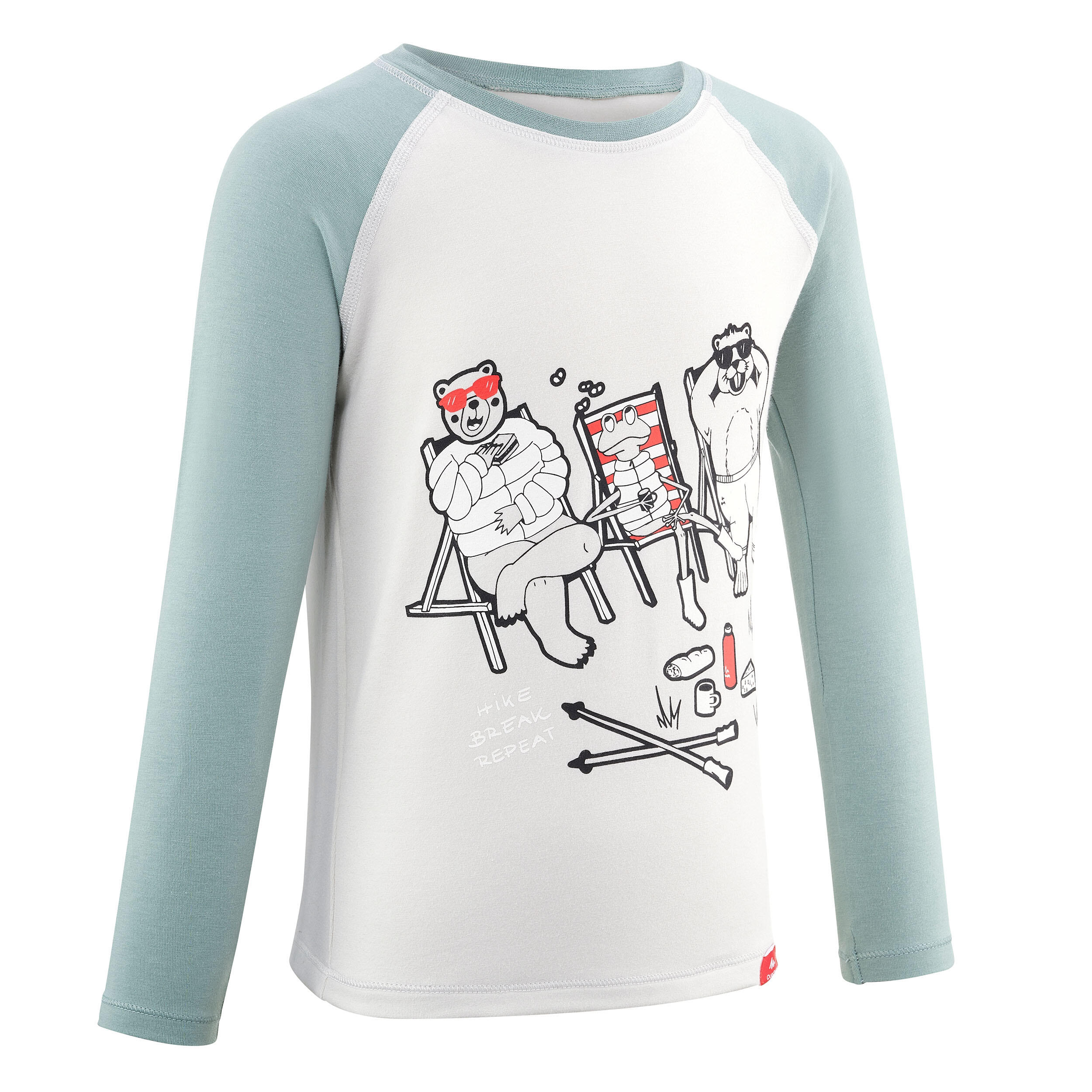 Quechua Wandershirt langarm Wandern MH150 UV-Schutz Kleinkinder Gr. 92–116