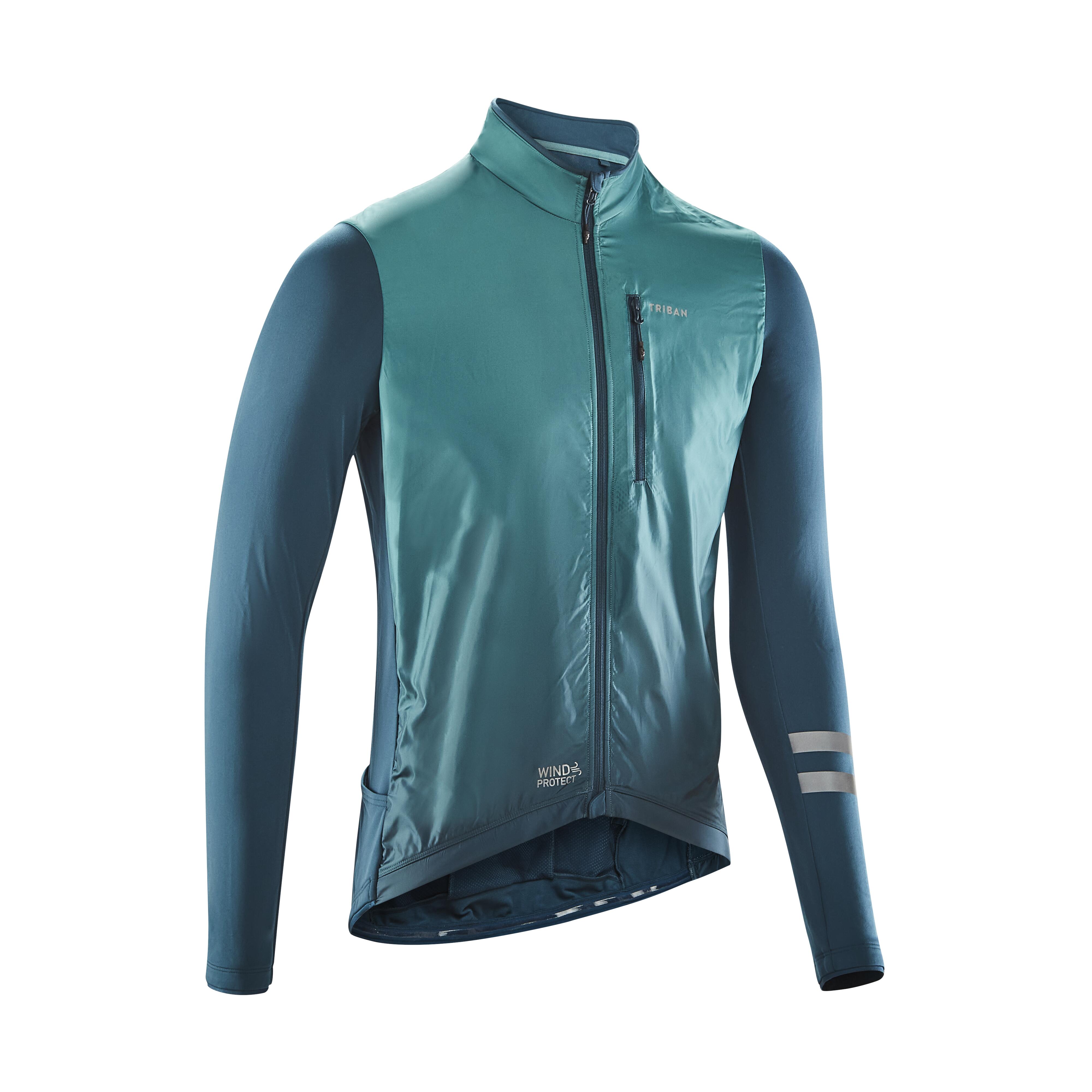 Triban Fahrradtrikot Rennrad langarm RC 500 Shield Herren blau