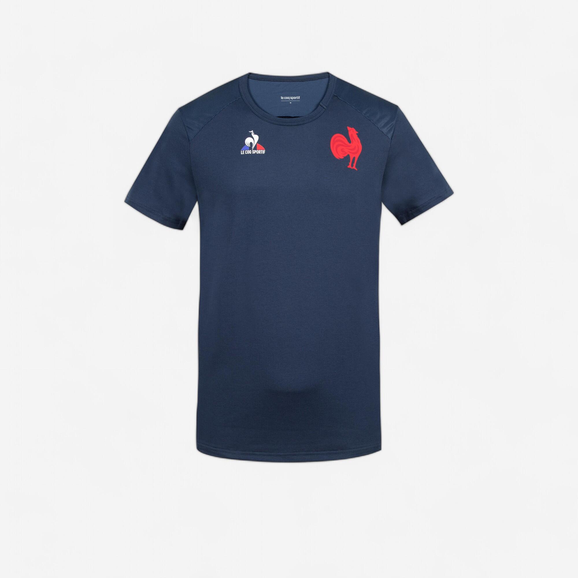 Le Coq Sportif Rugbyshirt Kurzarm Training Frankreich 2022 Kinder