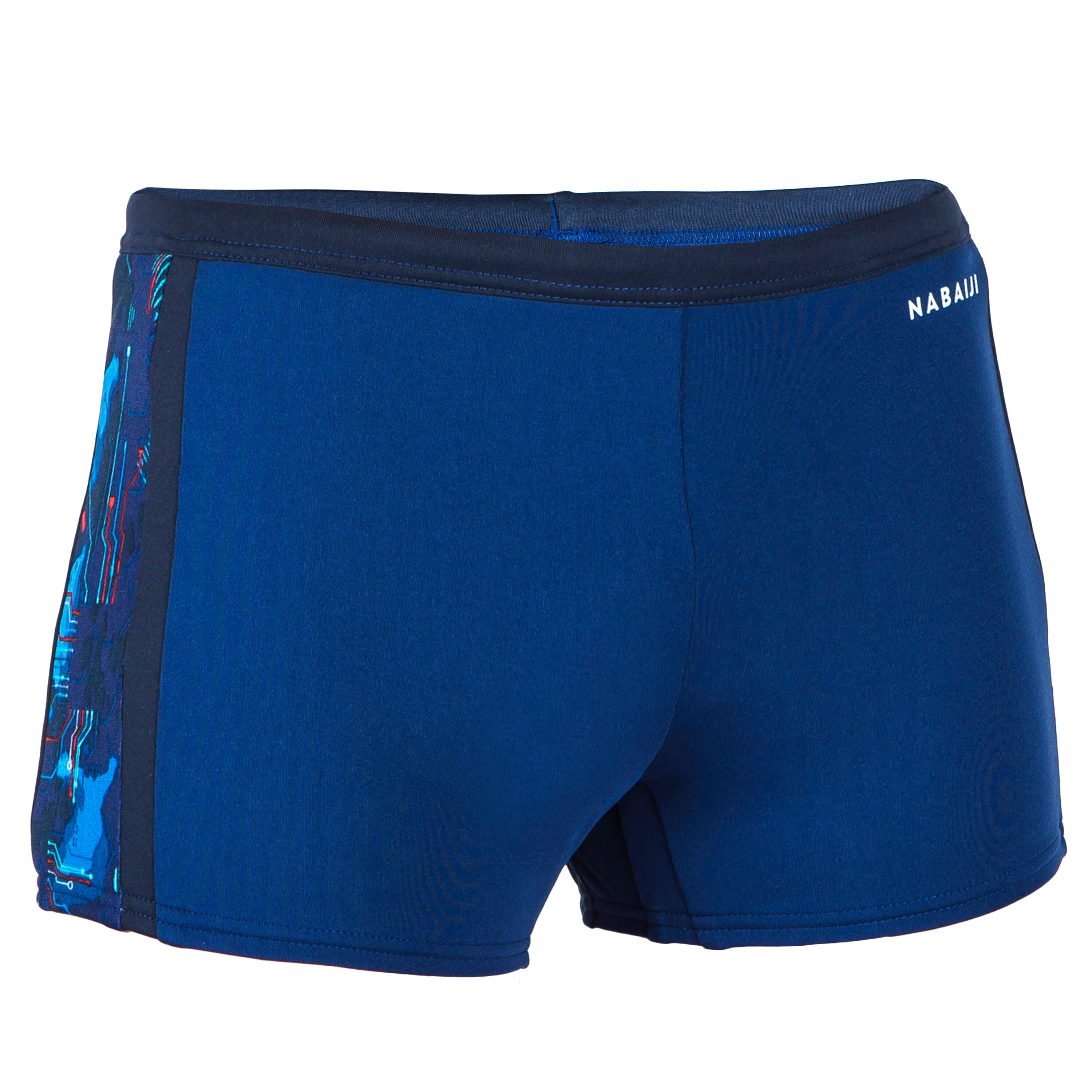 Nabaiji Badehose Boxer Yokob Jungen dunkelblau/neongrün