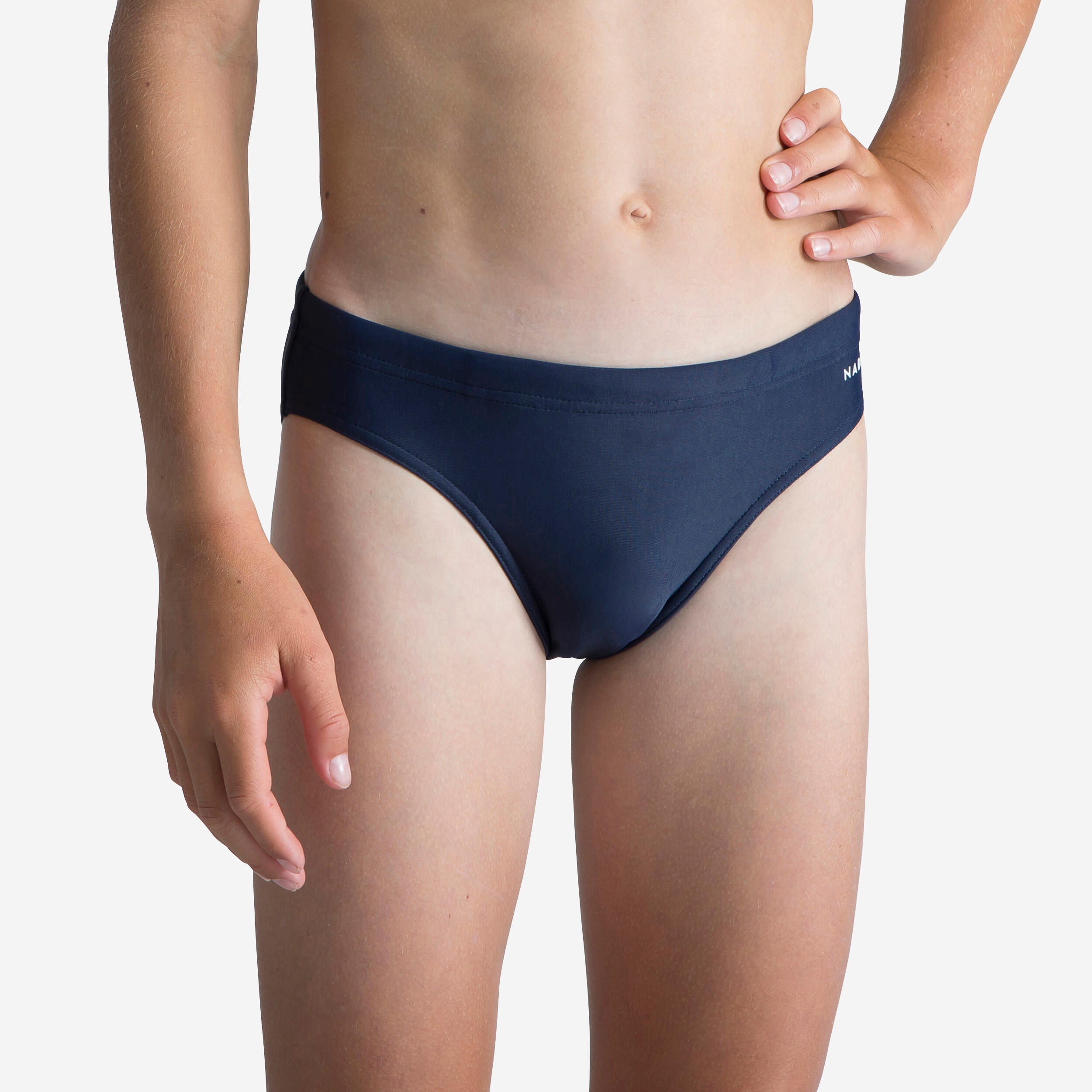 Nabaiji Badehose Slip 100 Basic Jungen marineblau