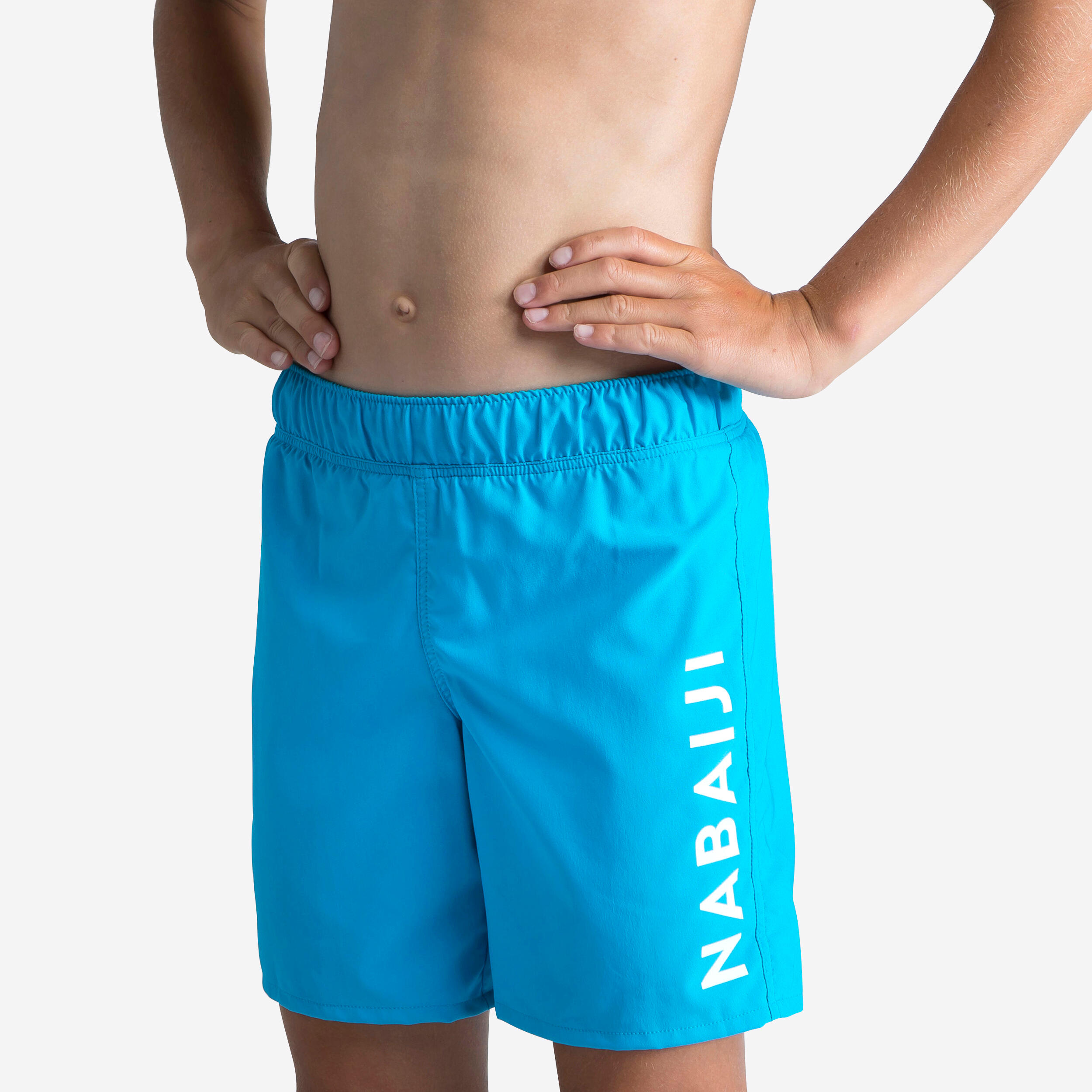 Nabaiji Badehose Schwimmshorts 100 Basic Kinder blau