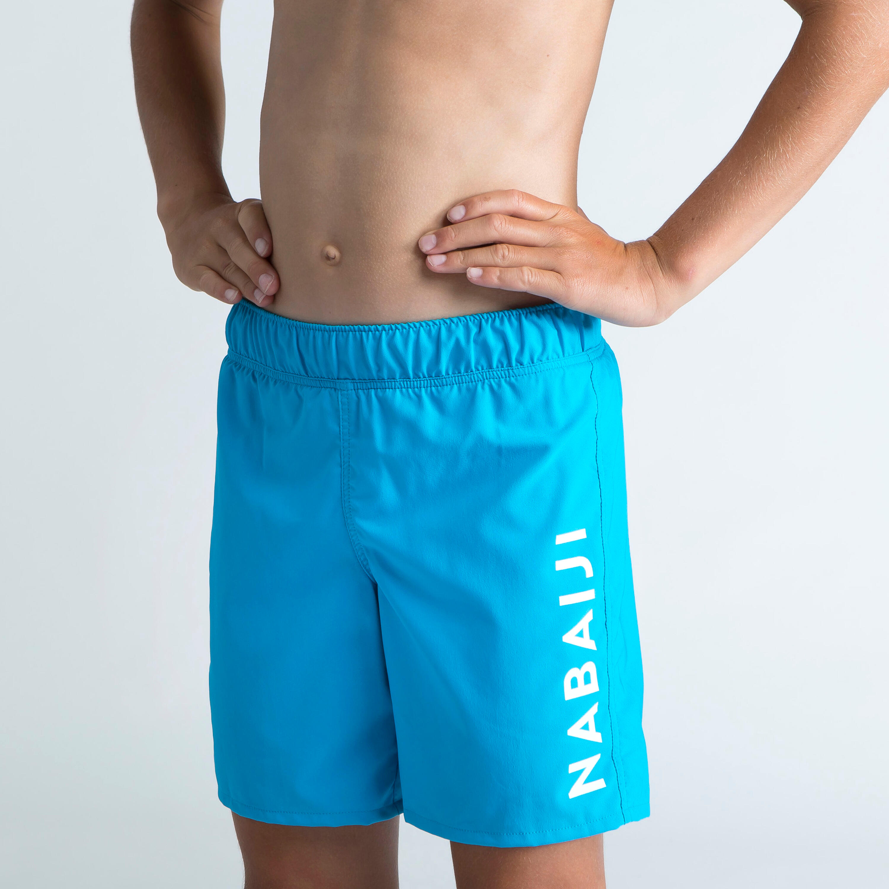 Nabaiji Badehose Schwimmshorts 100 Basic Kinder blau