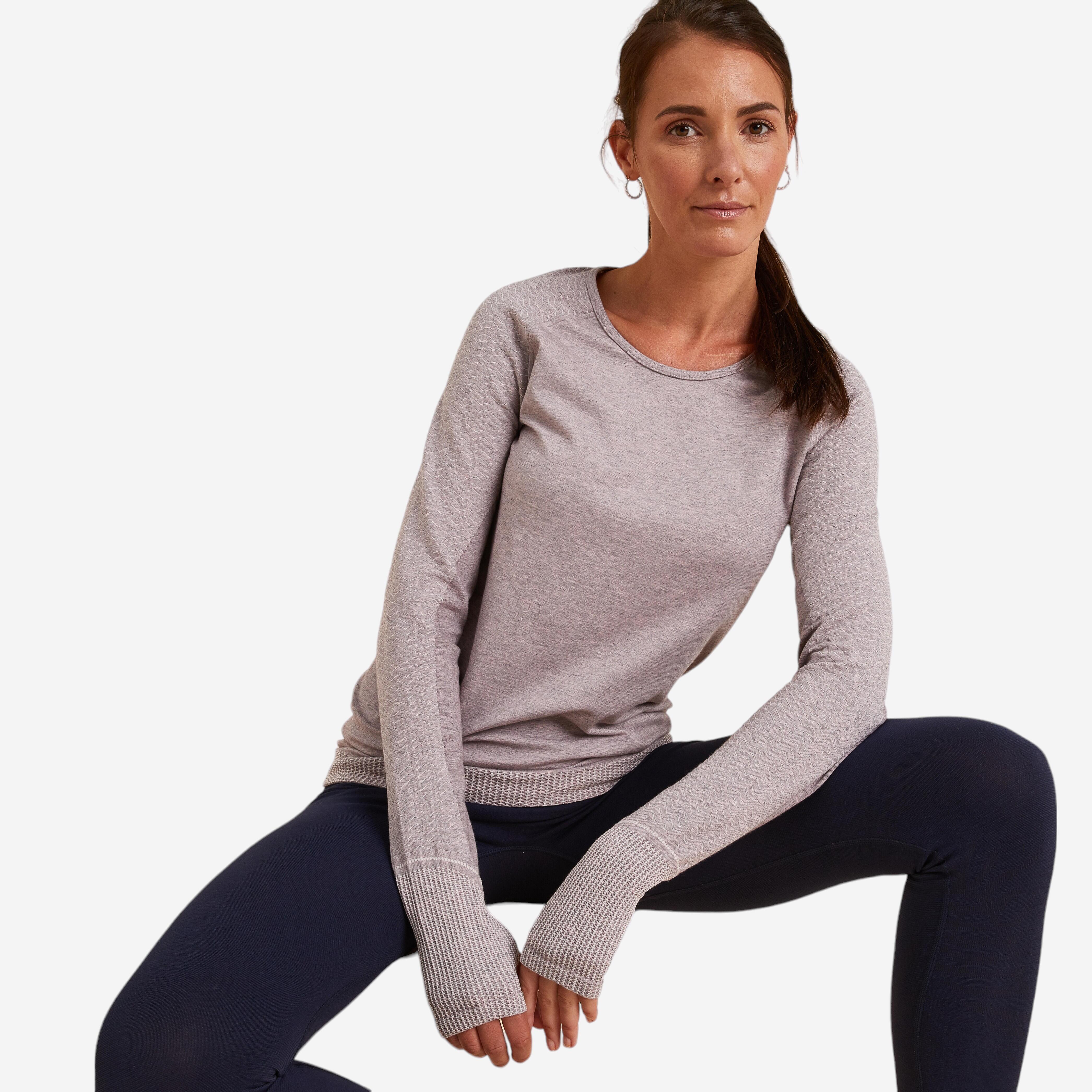 Kimjaly Langarmshirt sanftes Yoga Ecodesign nahtlos Damen hellrosa