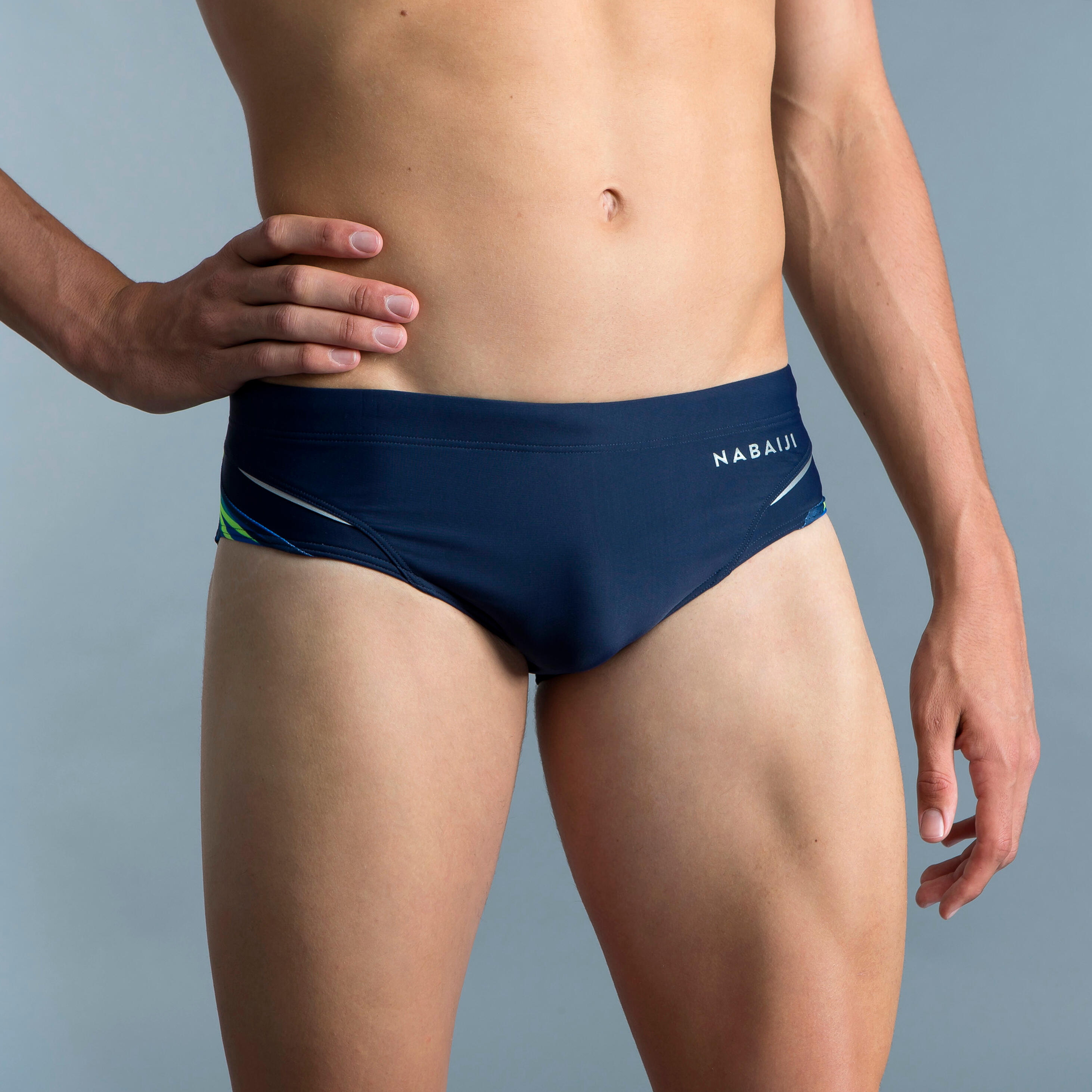 Nabaiji Badehose Slip 900 Yoke Print Kal Herren blau