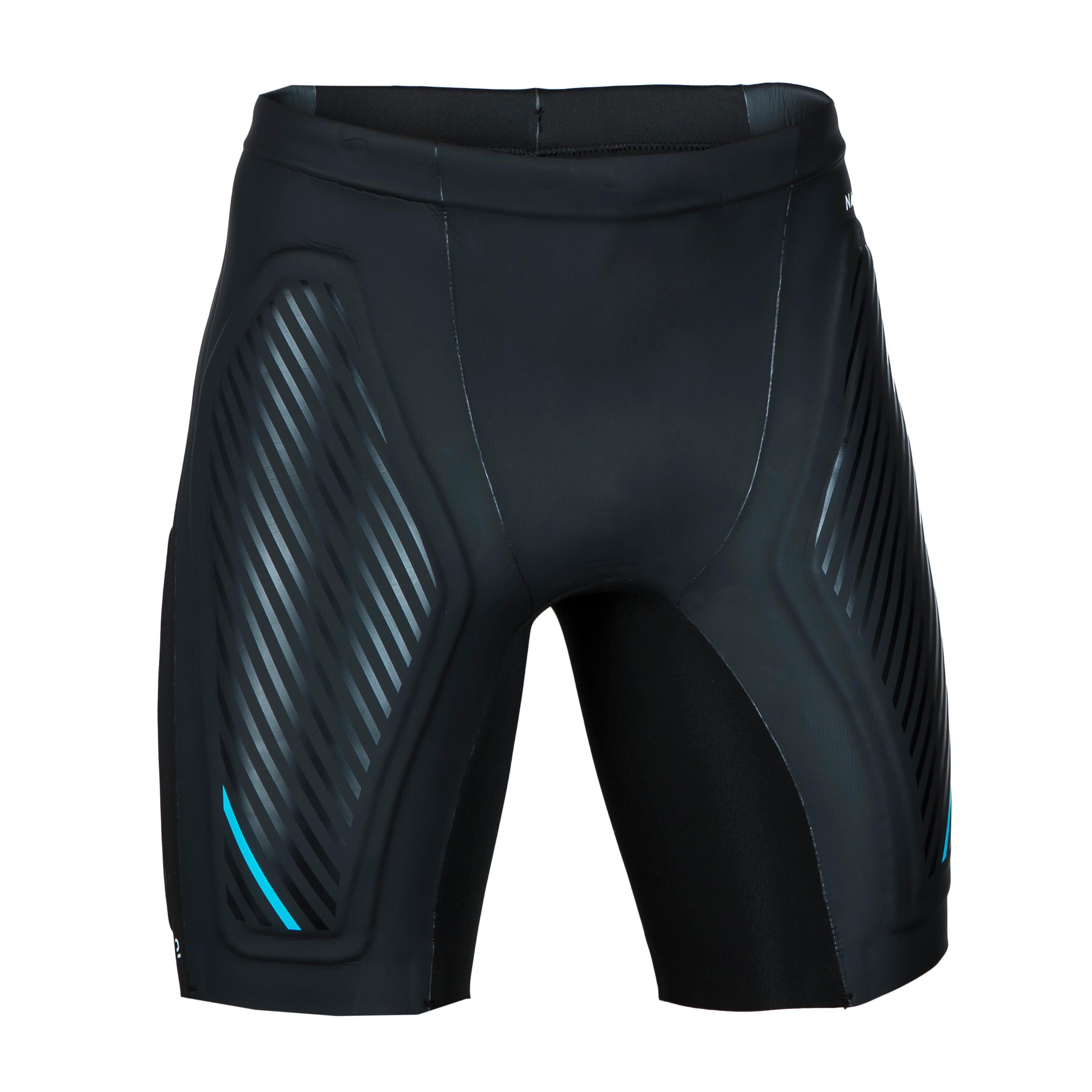 Nabaiji Badehose Jammer Neopren 2,5 mm doppelte Einsätze schwarz/türkis