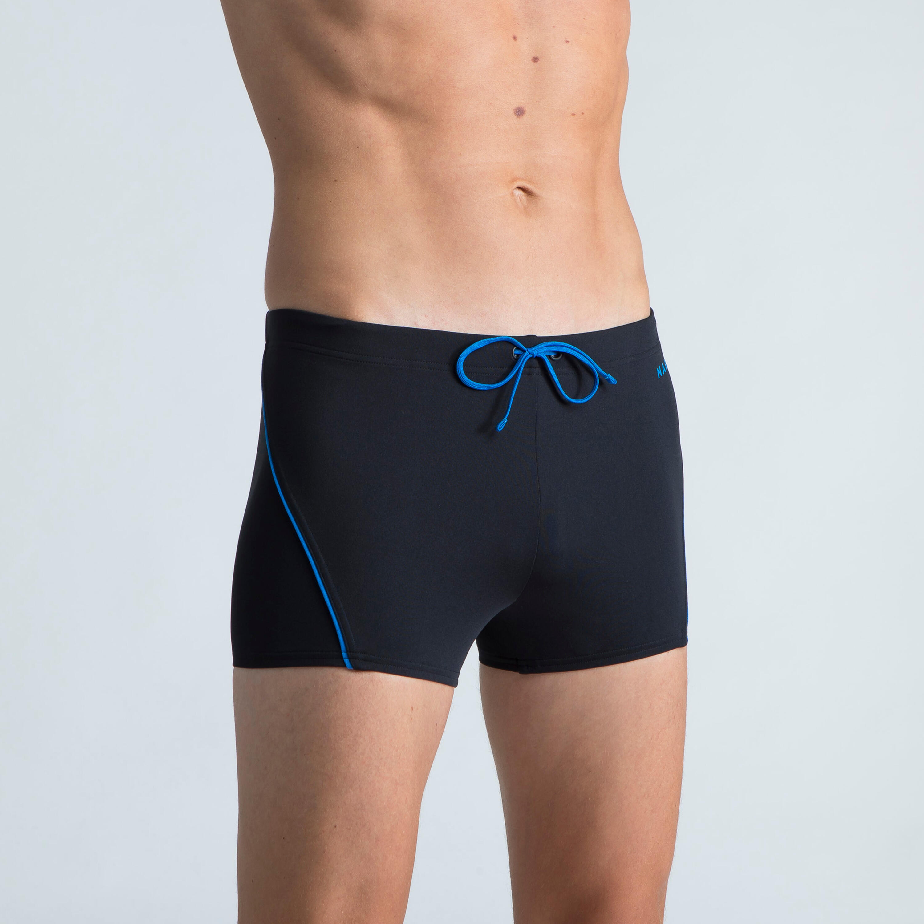 Nabaiji Badehose Boxer 100 Plus Herren schwarz/blau