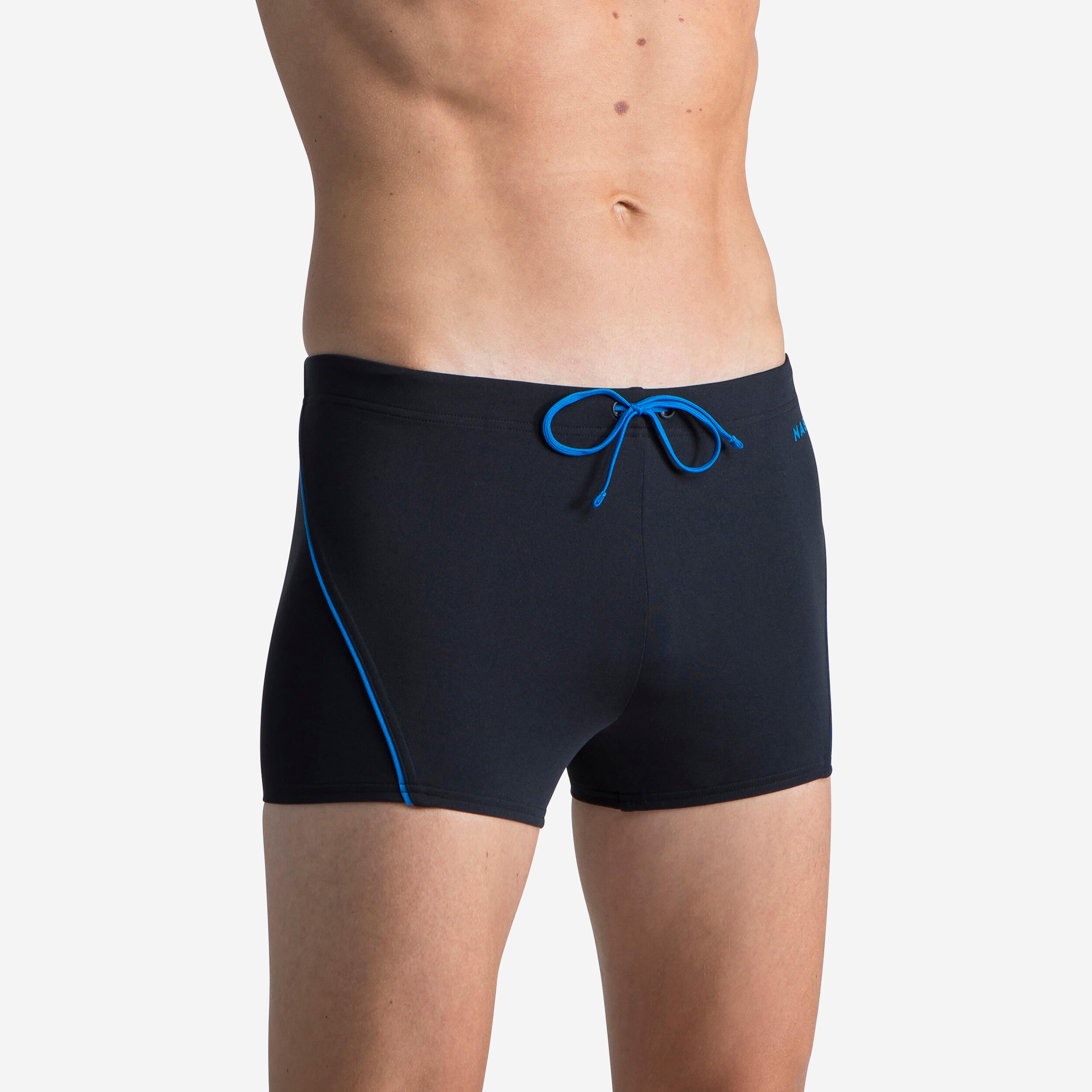Nabaiji Badehose Boxer 100 Plus Herren schwarz/blau