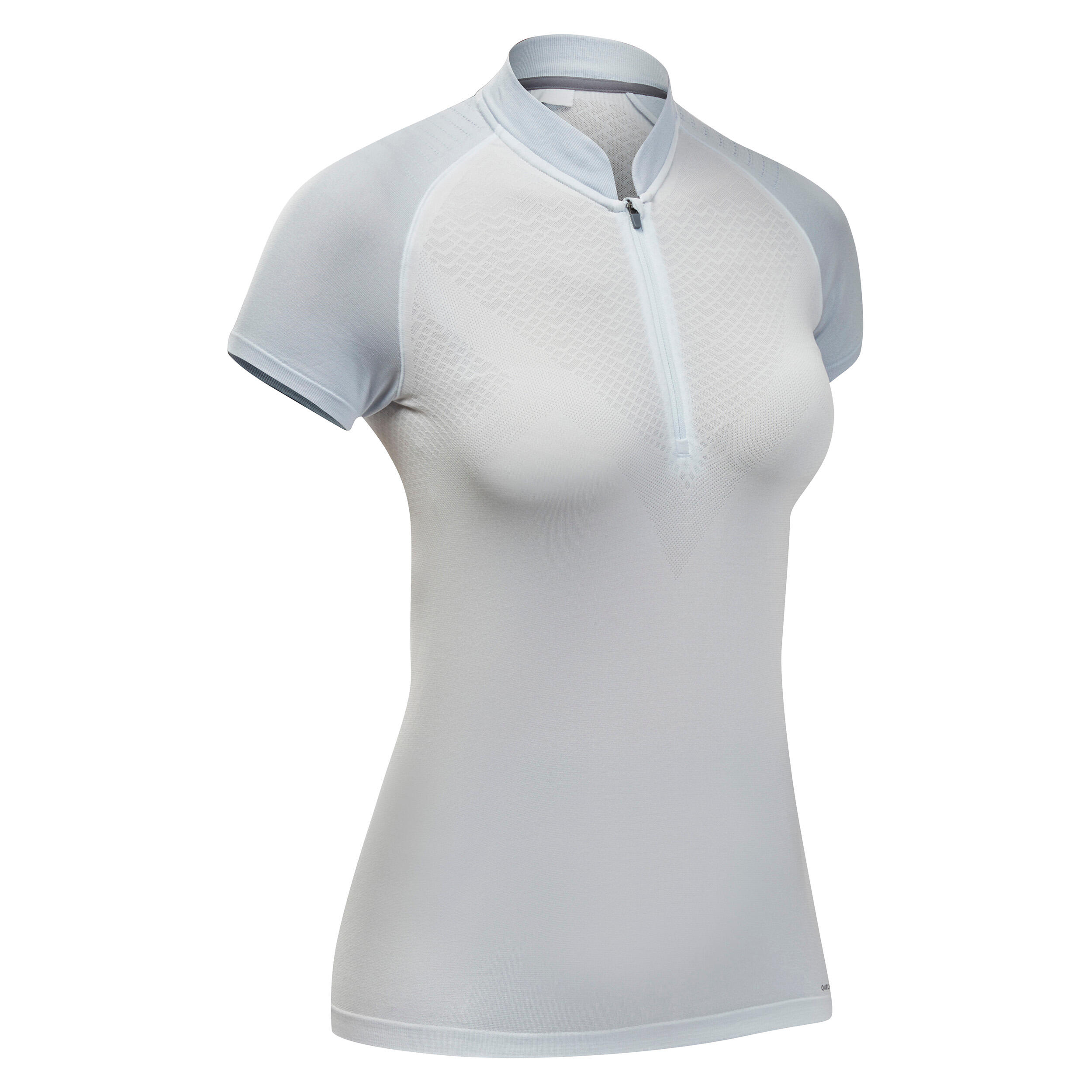 Quechua Wandershirt kurzarm Bergwandern MH900 Damen hellgrau