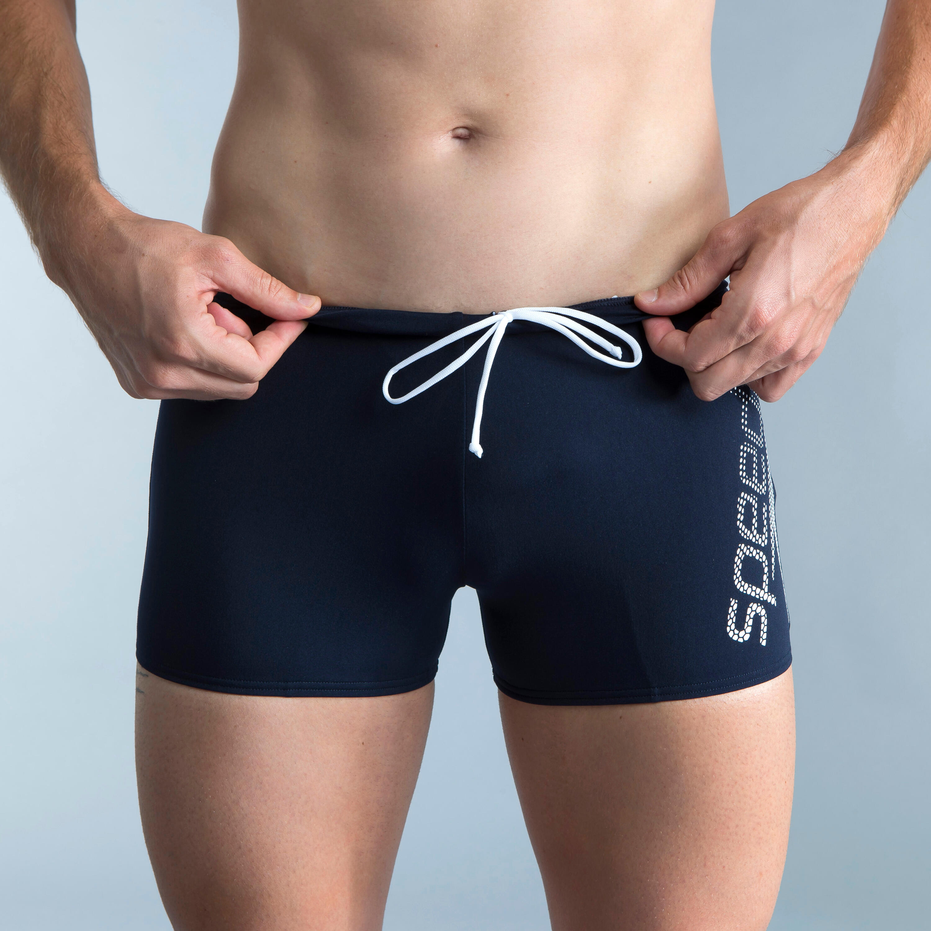 Speedo Badehose Boxer Speedo Herren blau/weiss