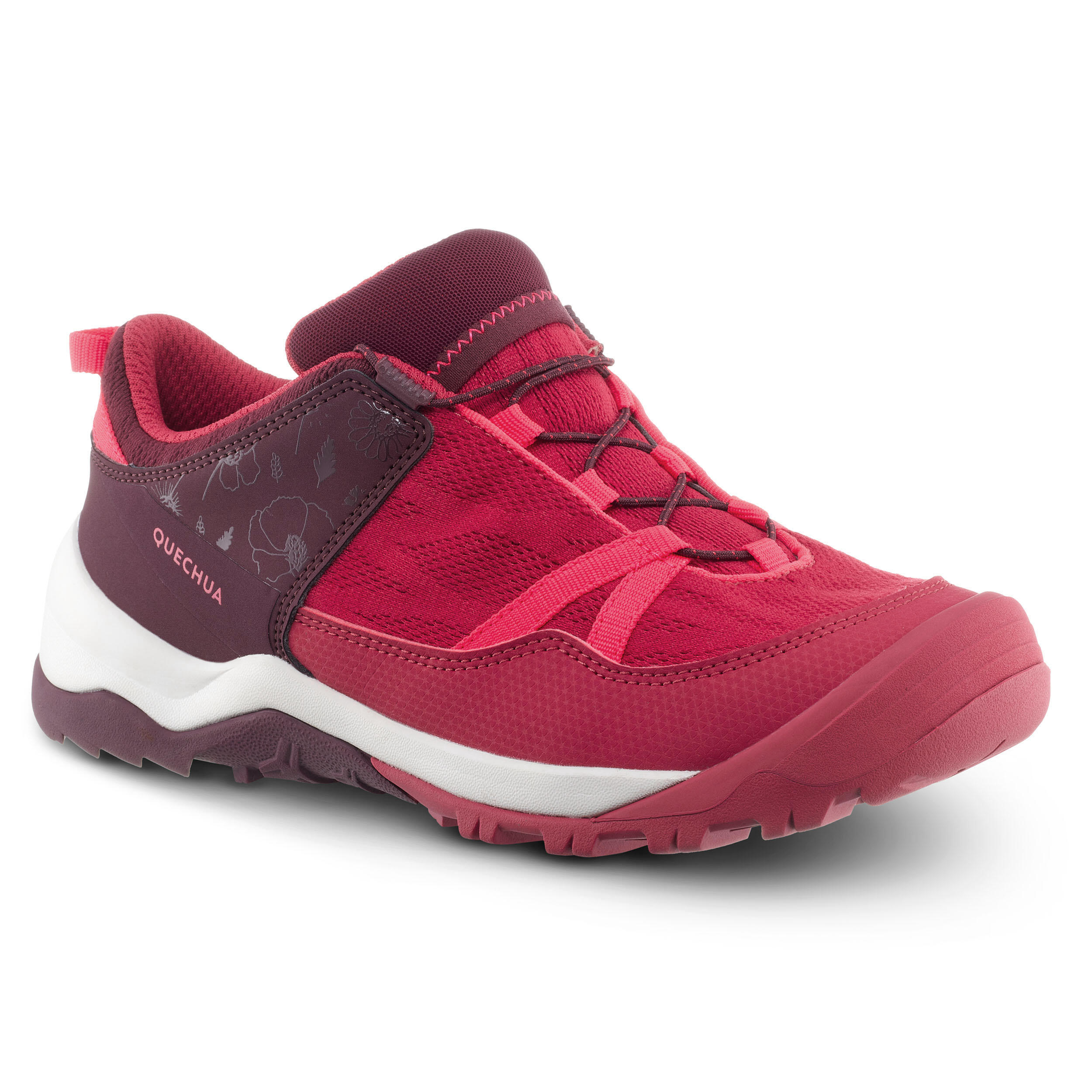 Quechua Wanderschuhe Crossrock Schnellschnürung Kinder Gr. 35–38 bordeaux