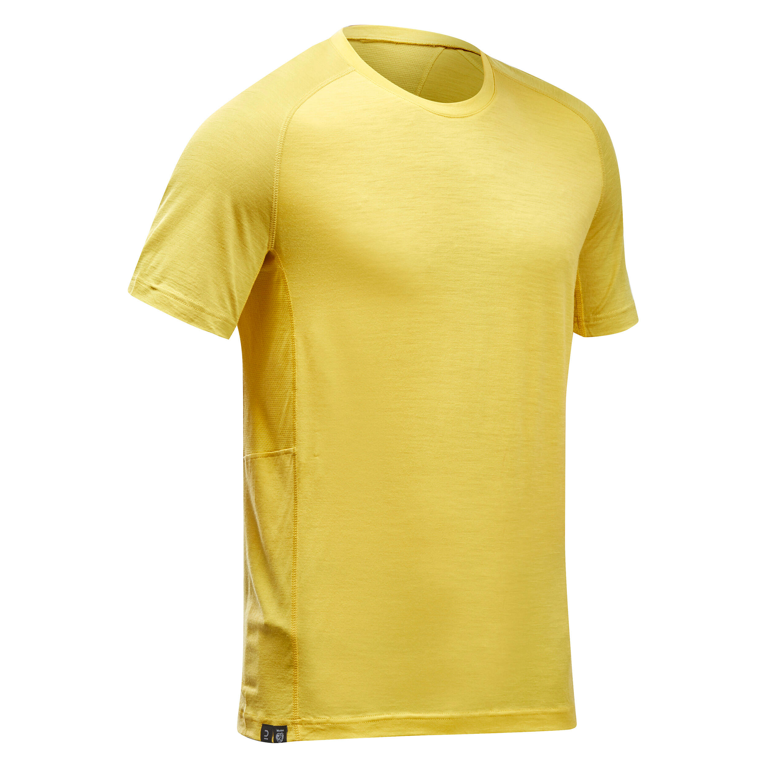 Forclaz Merinoshirt Bergtrekking MT500 kurzarm Herren gelb