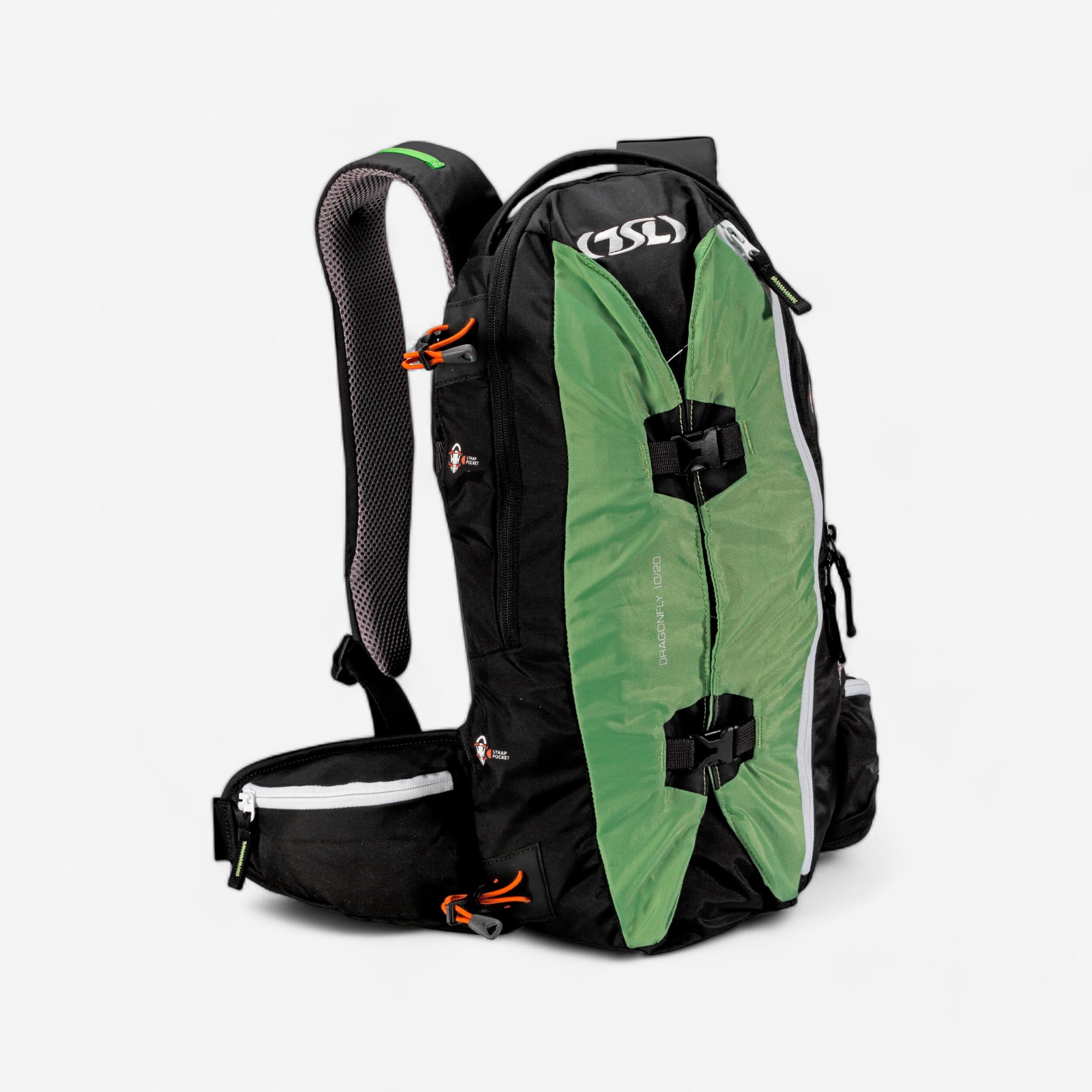 Tsl Rucksack mit Schneeschuhhalterung TSL Dragonfly 15/30 Liter schwarz/grün