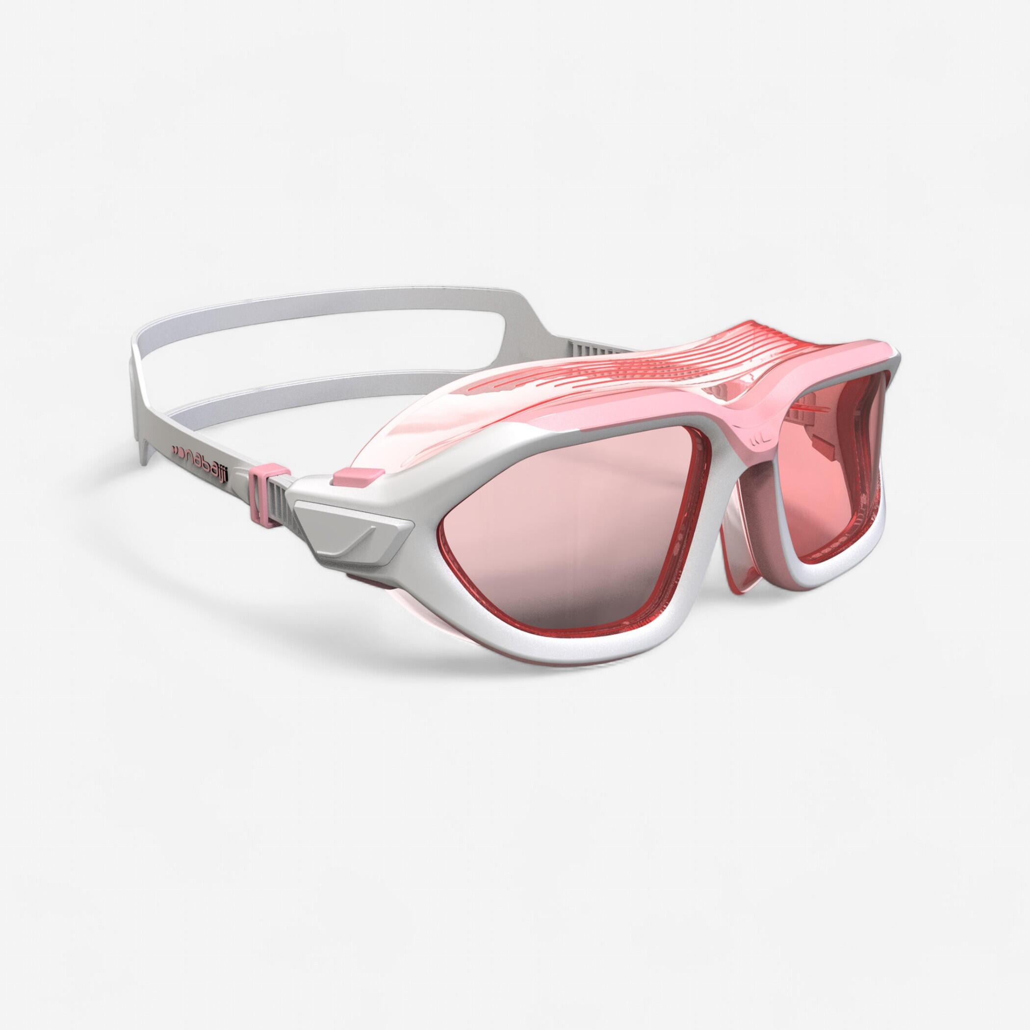 Nabaiji Schwimmbrille Active Größe S getönte Gläser rosa/weiss