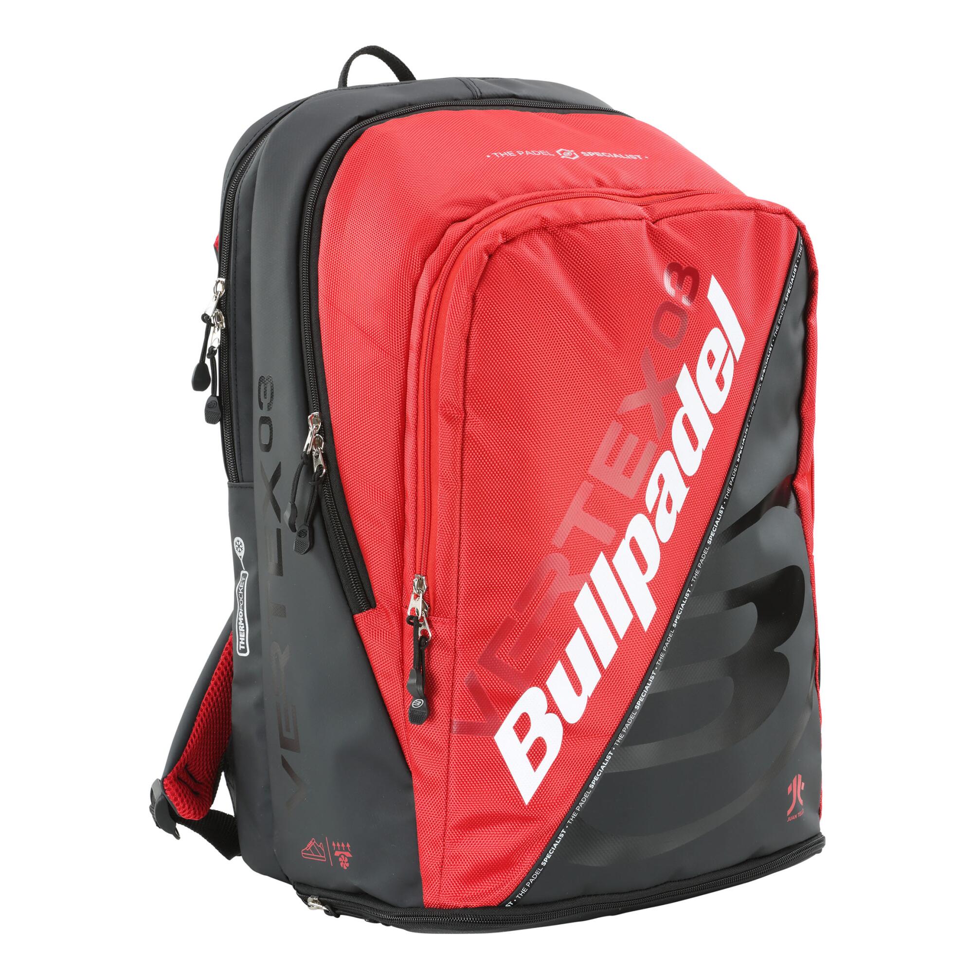 Bull Padel Padeltasche Rucksack Bullpadel Vertex rot/schwarz