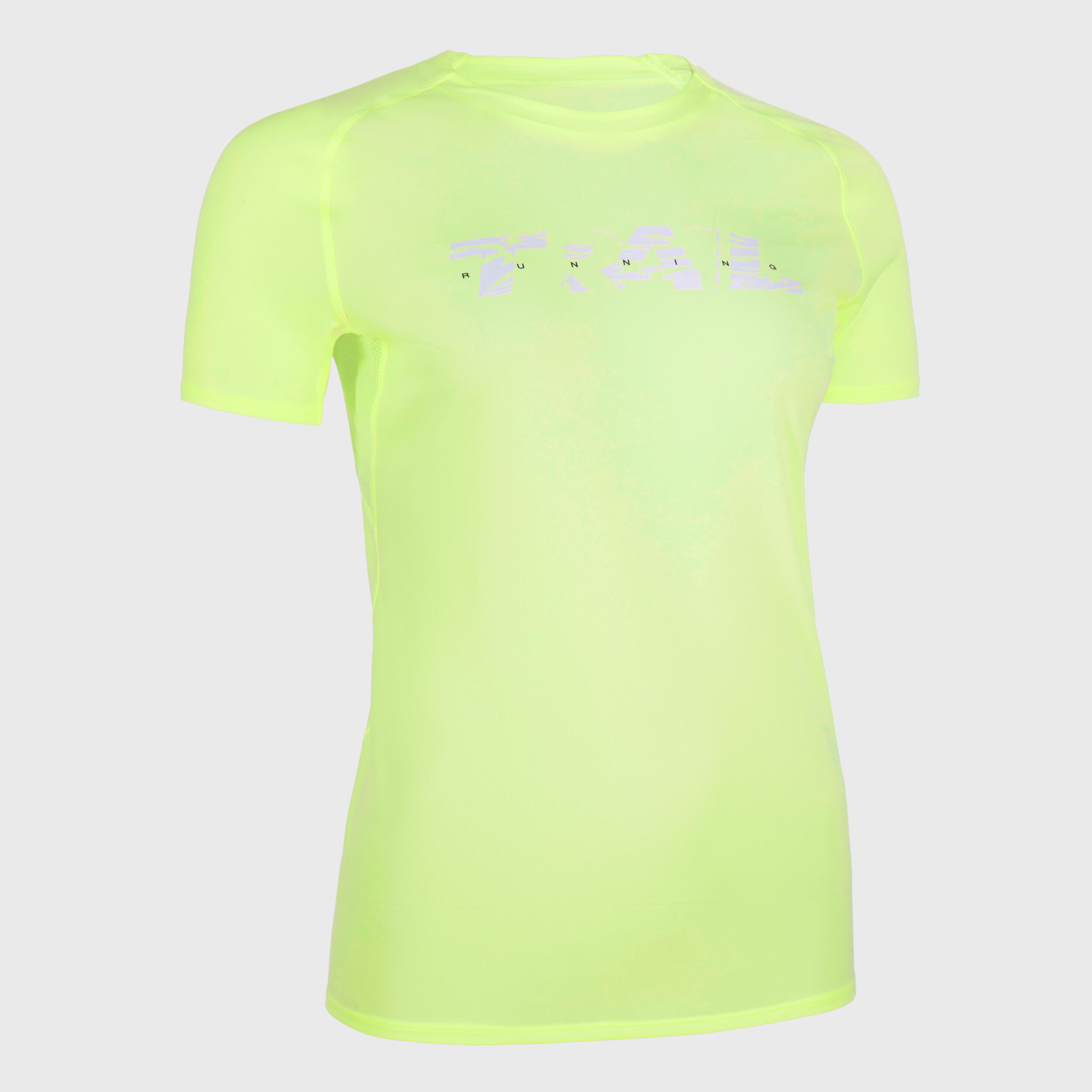 Evadict Laufshirt kurzarm Trail Damen hellgrün mit Grafikprint