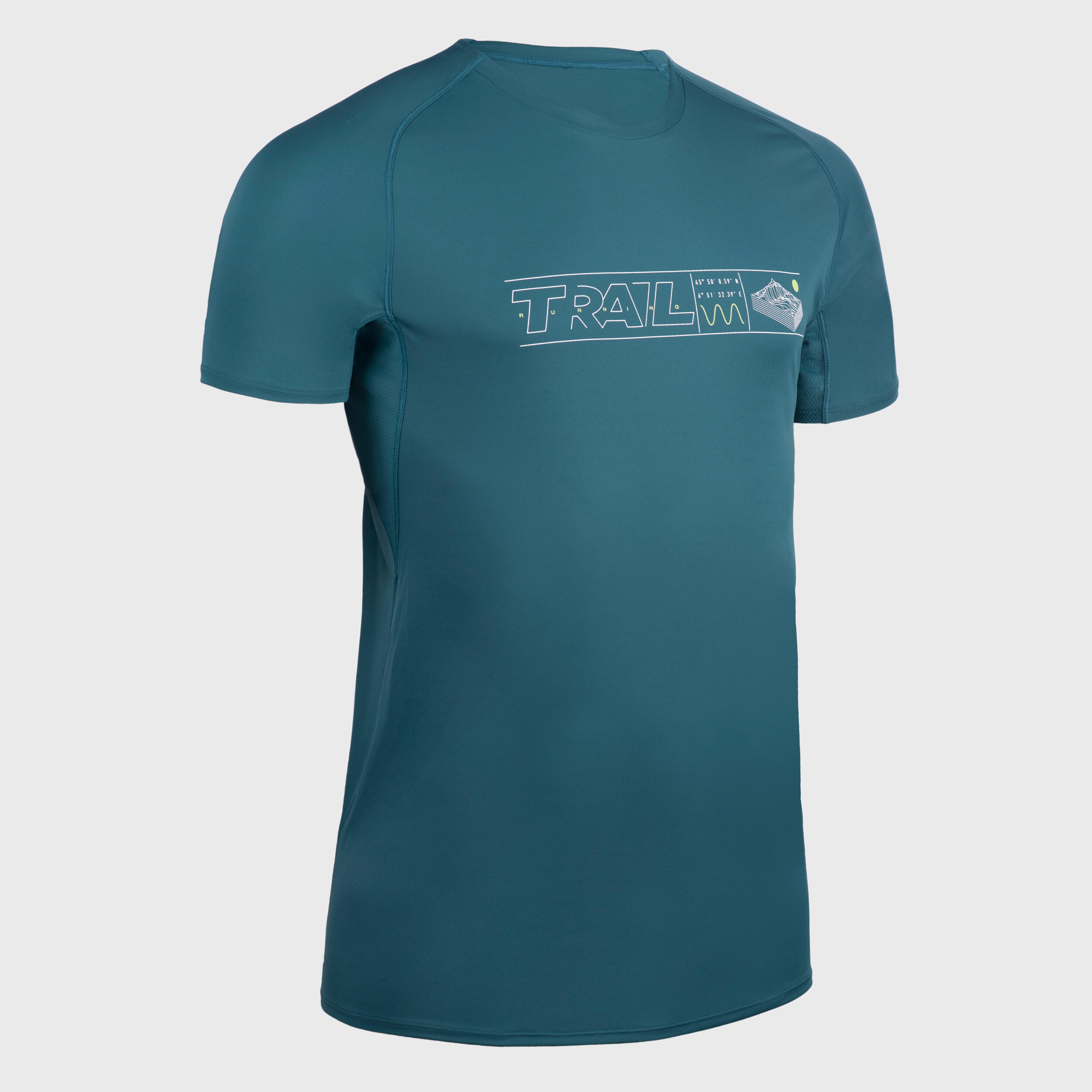 Evadict Laufshirt kurzarm Trail Herren türkis mit Grafikprint