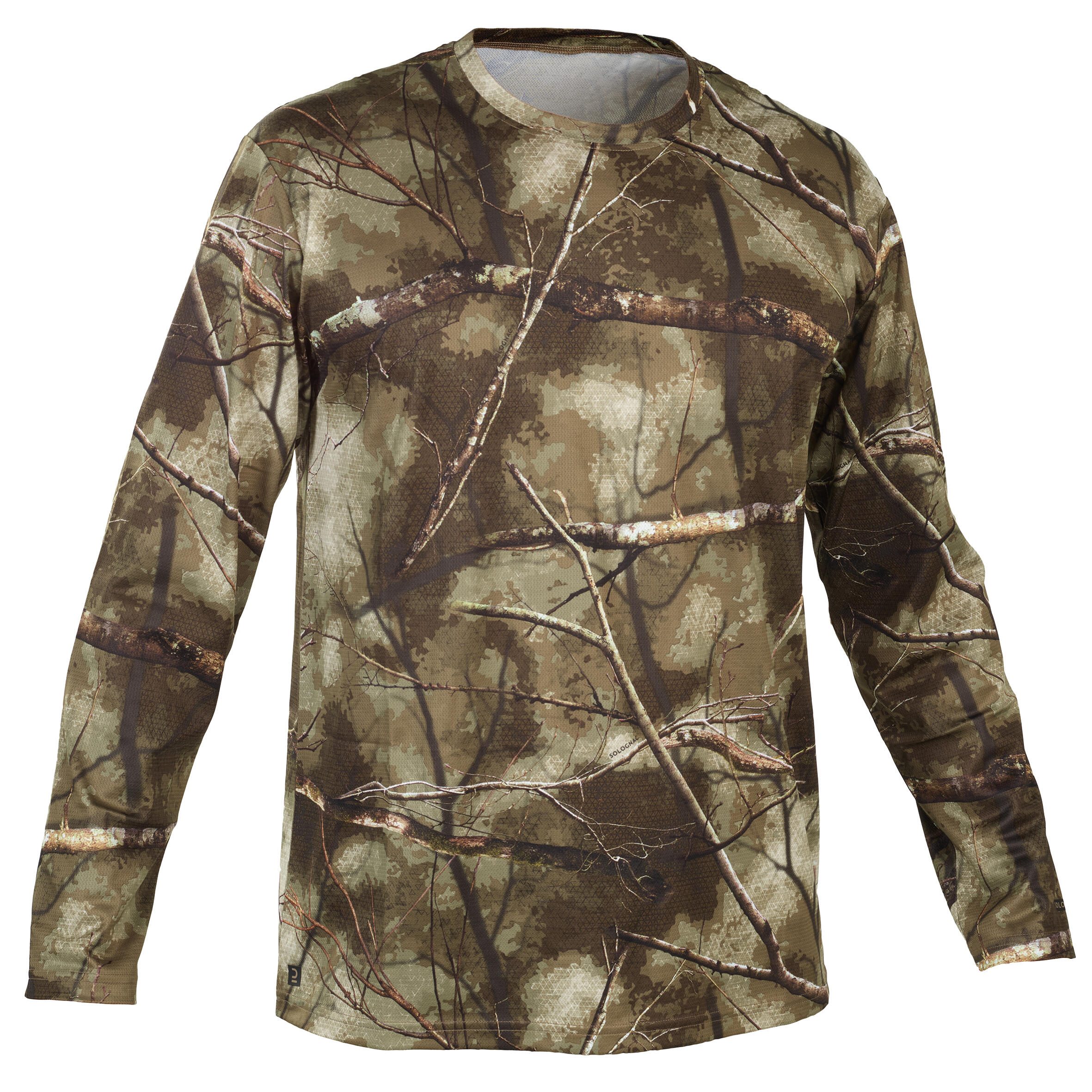 Solognac Jagdshirt langarm 100 atmungsaktiv camouflage TREEMETIC
