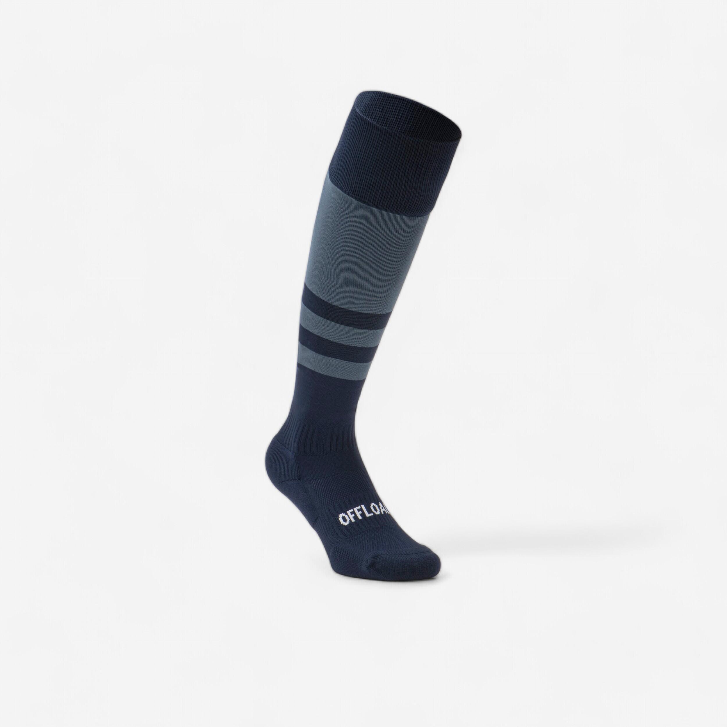 Offload Rugby-Stutzenstrümpfe R500 hoch Silikon marineblau