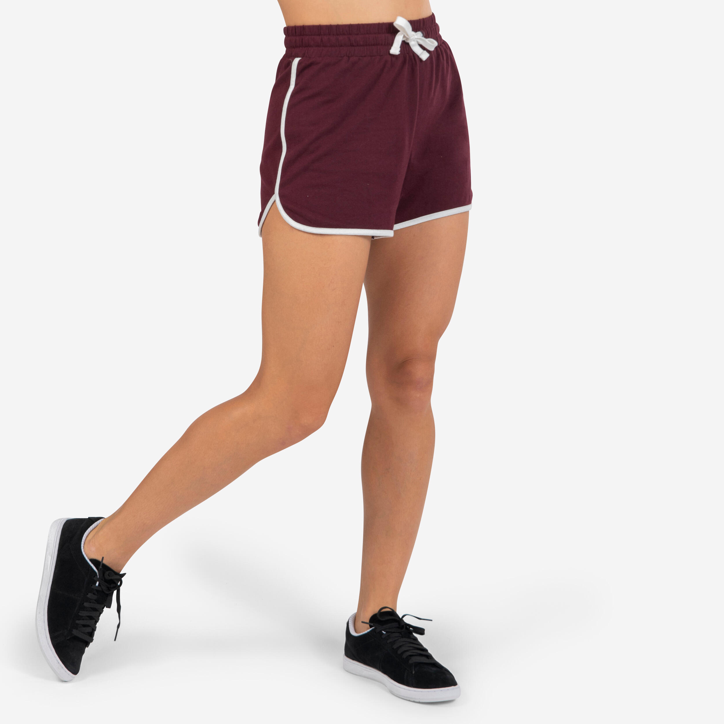 Starever Tanzshorts Urban Dance hoher Taillenbund Damen bordeauxrot