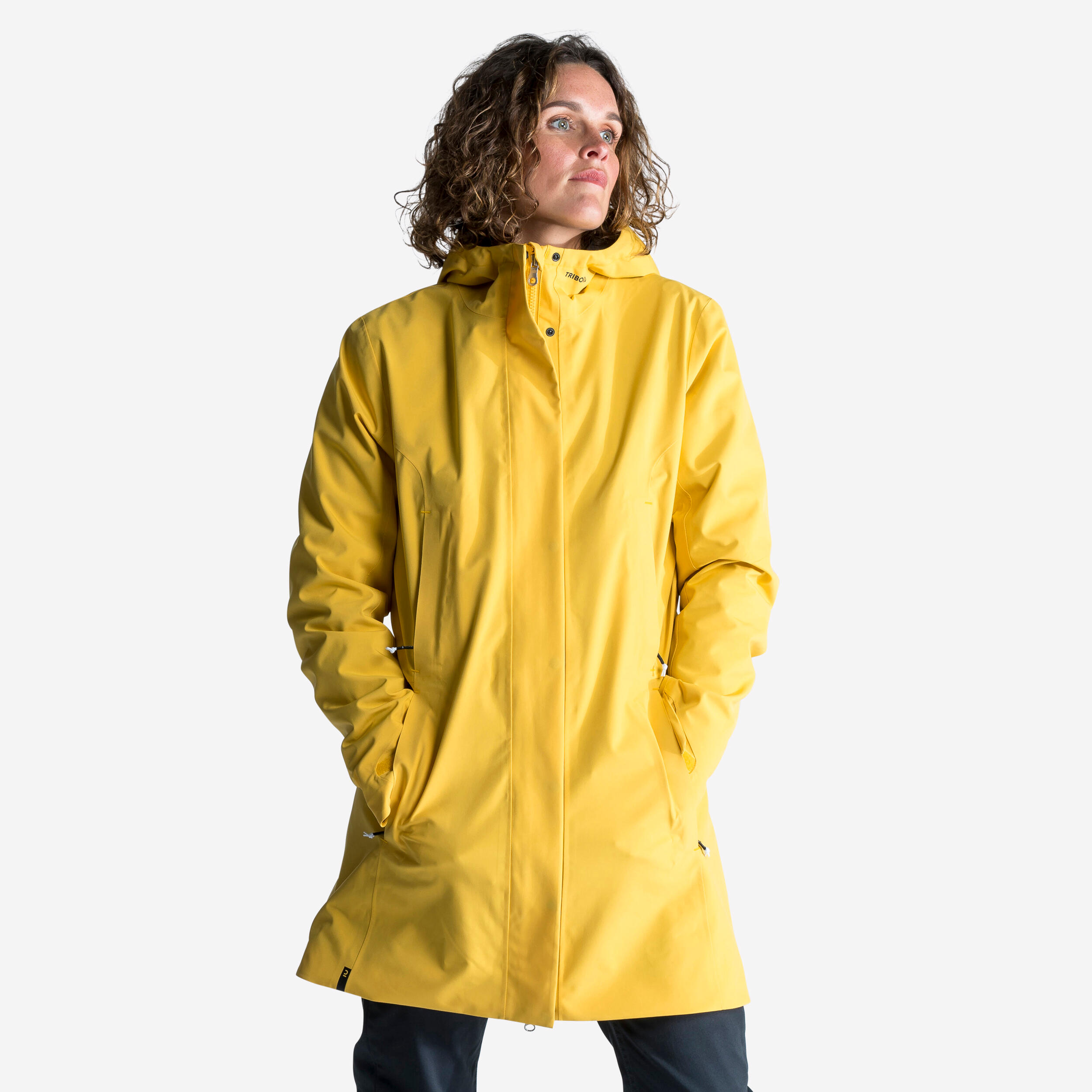 Tribord Segeljacke Wachsjacke Sailing 300 wasserdicht Damen marineblau