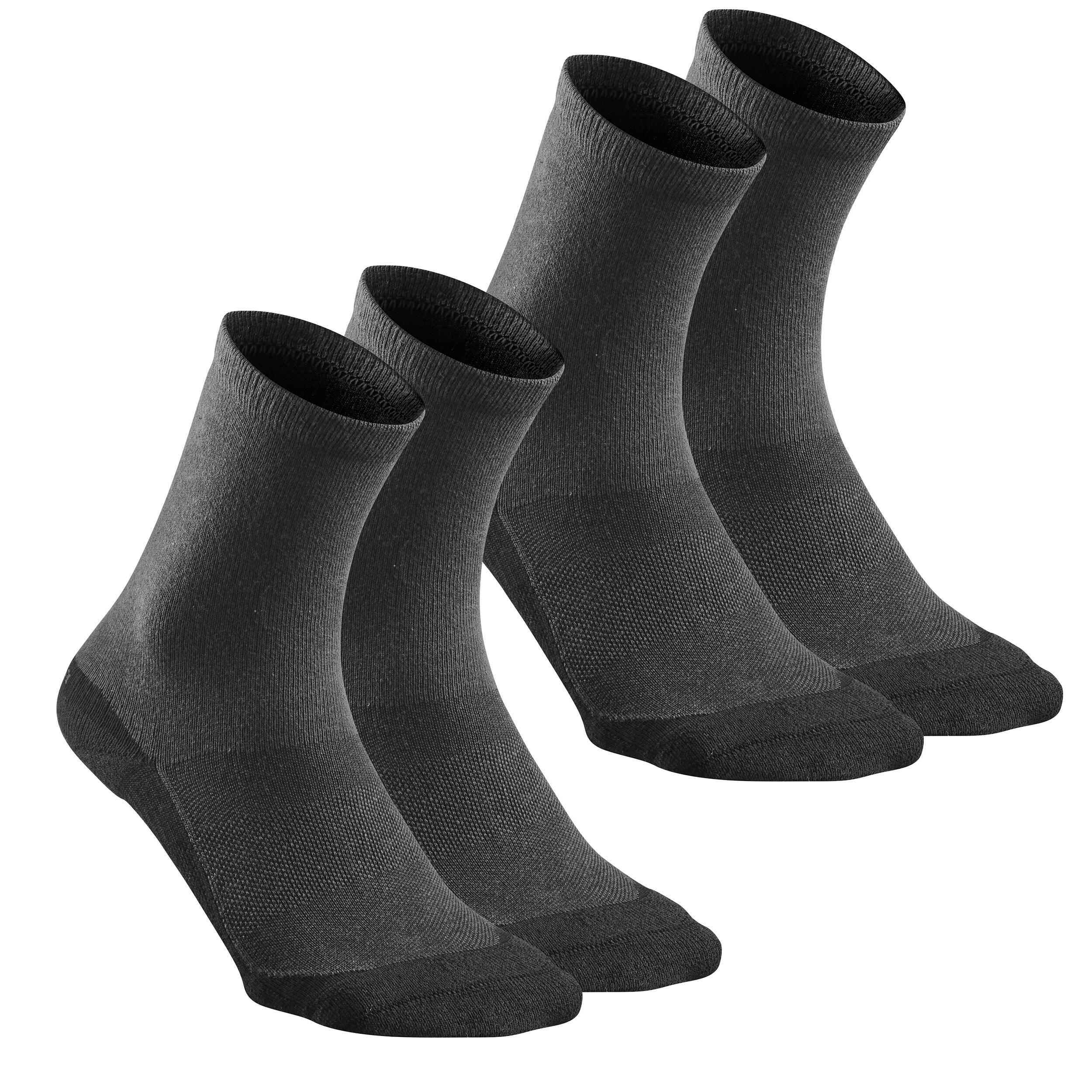 Quechua Wandersocken Hike 50 hoch 2 Paar dunkelgrau